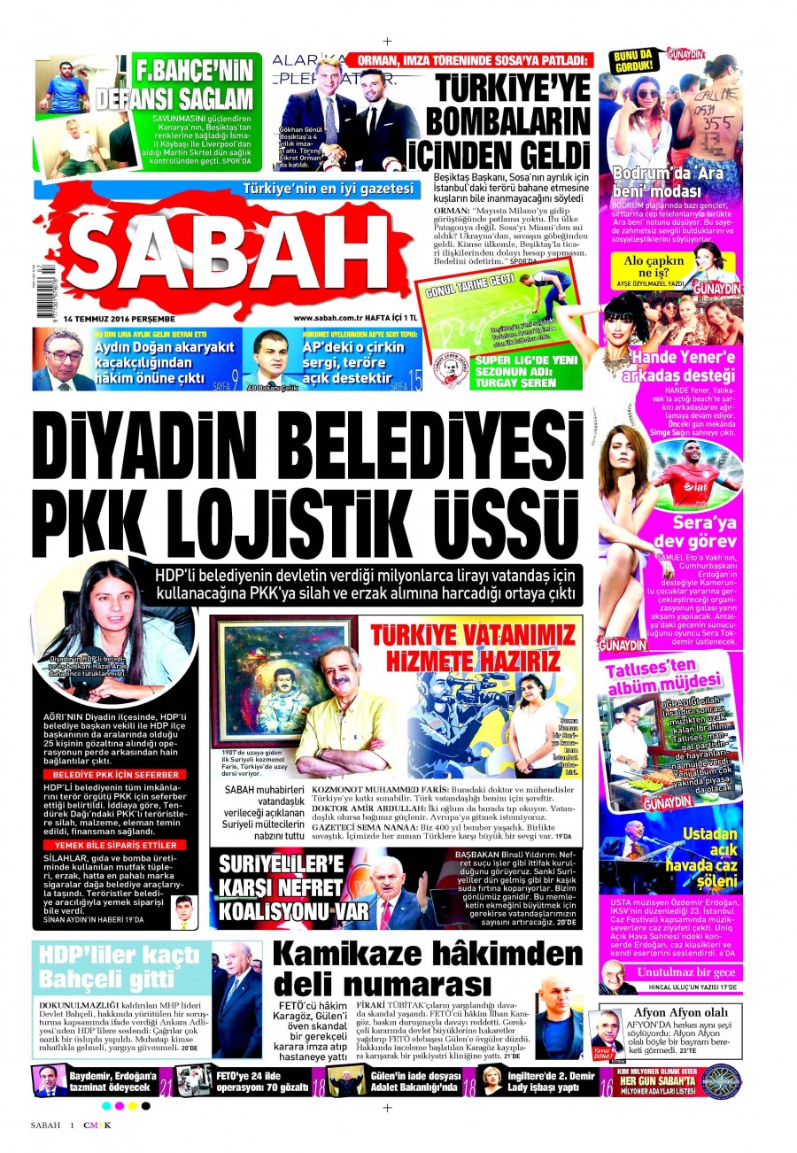 14 Temmuz 2016 gazete manşetleri - 809