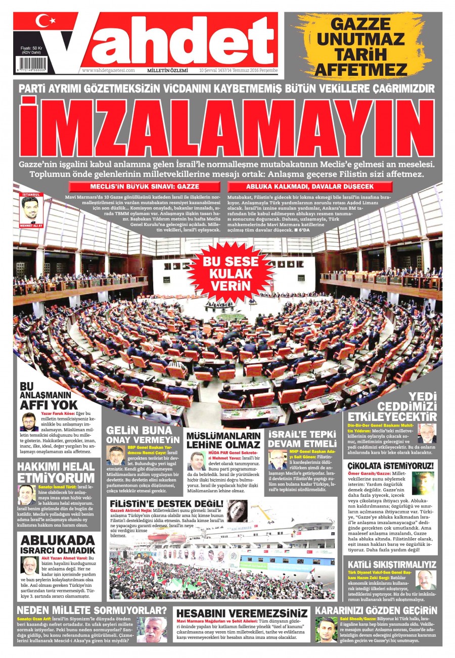 14 Temmuz 2016 gazete manşetleri - 648