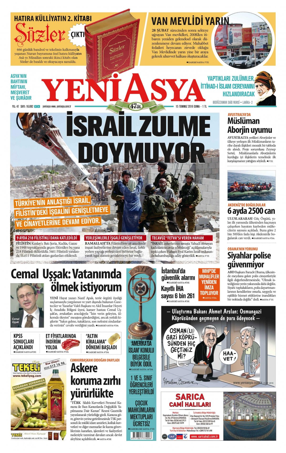 15 Temmuz 2016 gazete manşetleri - 19