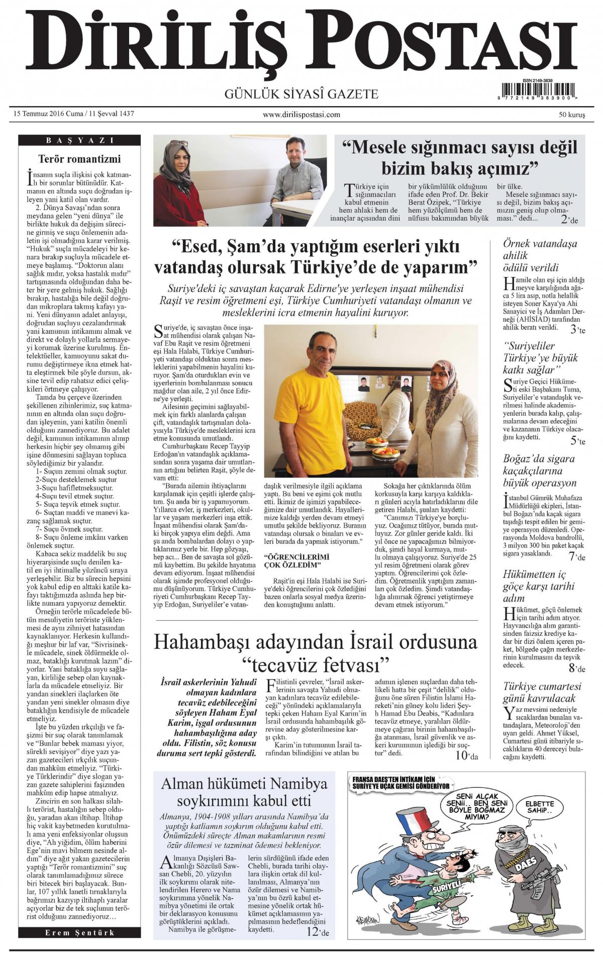15 Temmuz 2016 gazete manşetleri - 27