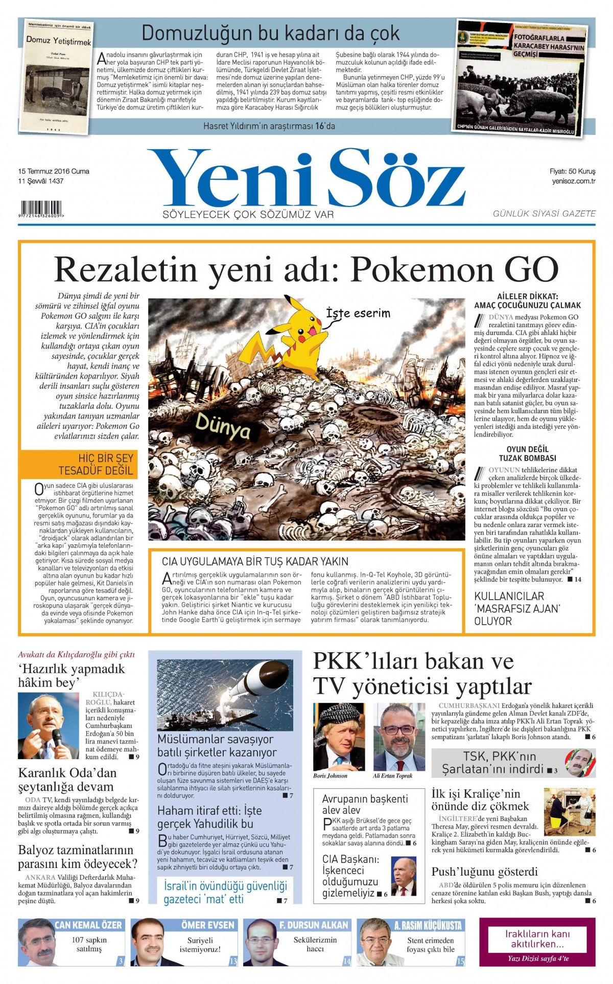 15 Temmuz 2016 gazete manşetleri - 25