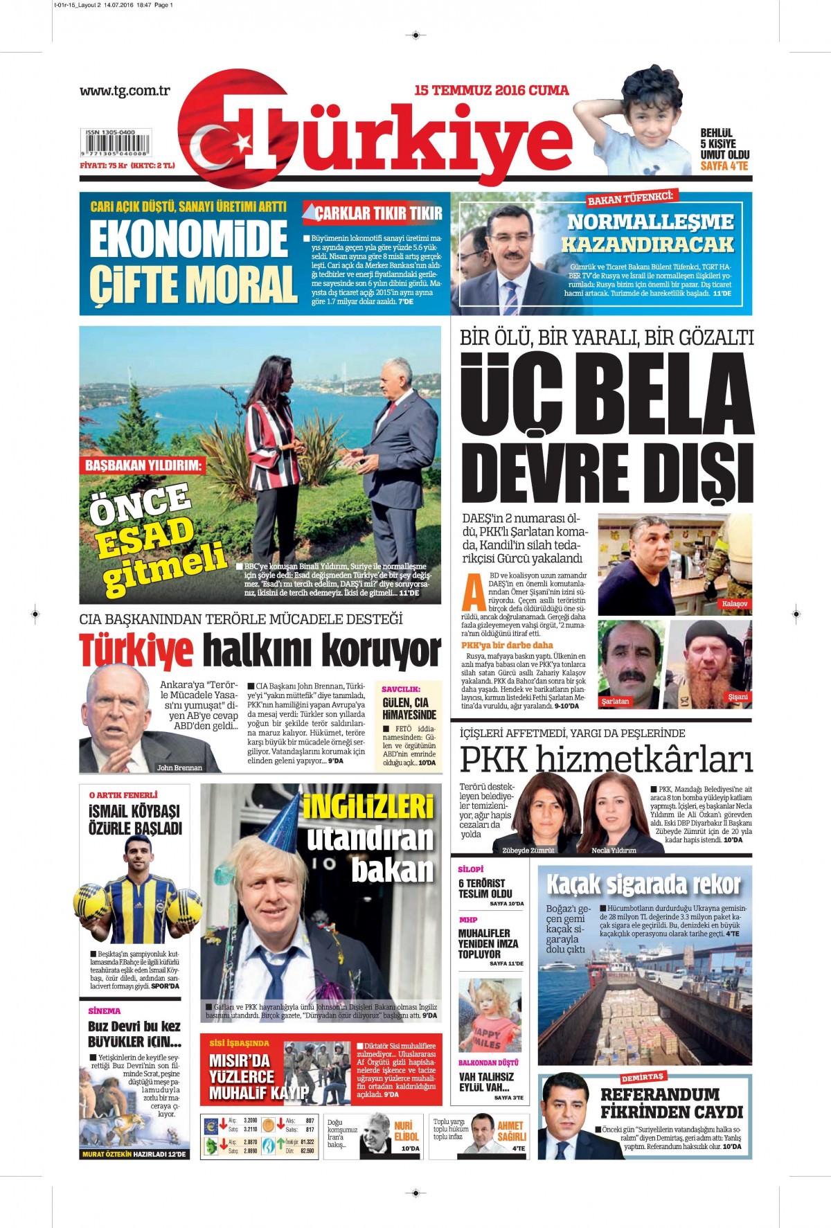 15 Temmuz 2016 gazete manşetleri - 26