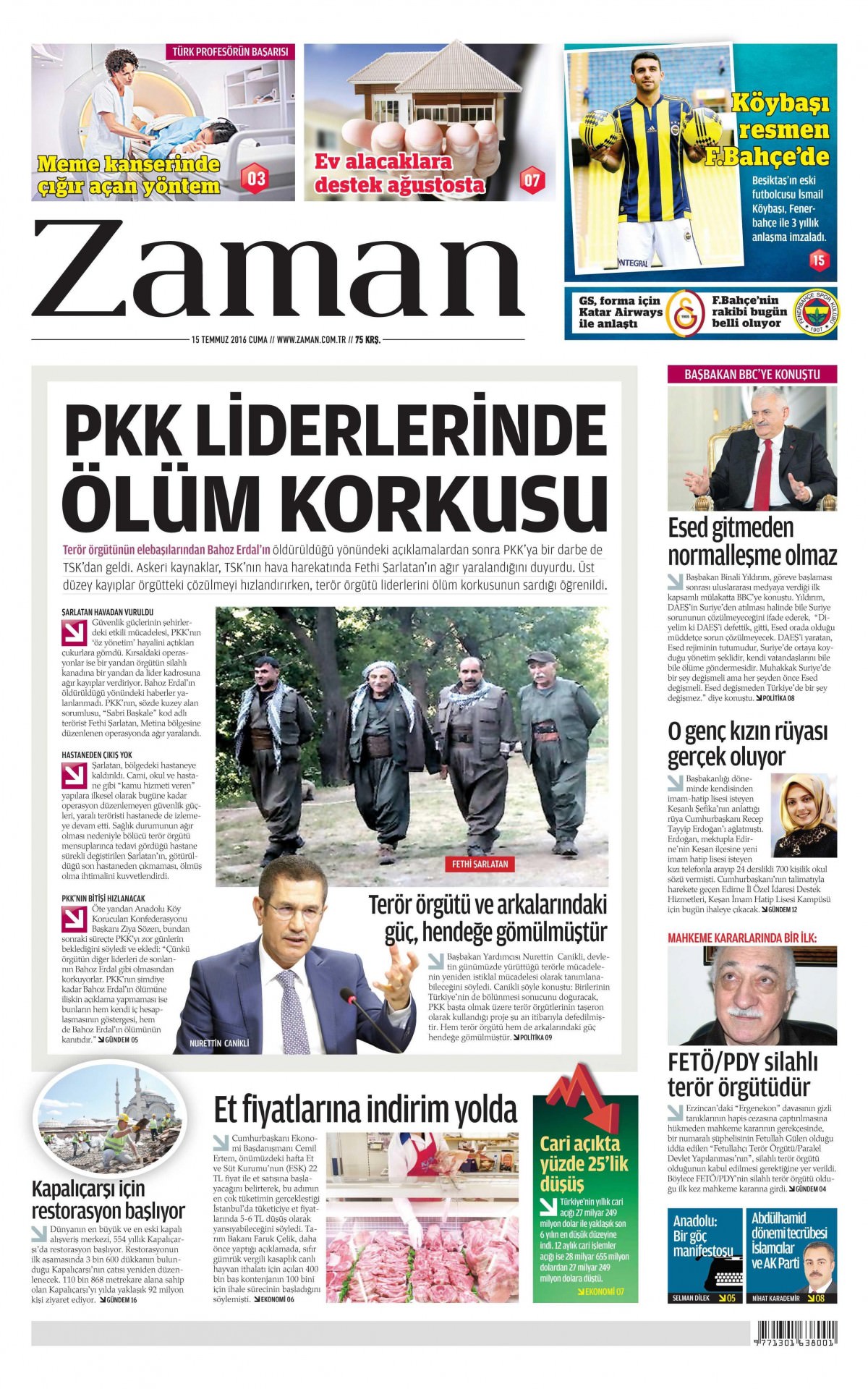 15 Temmuz 2016 gazete manşetleri - 17