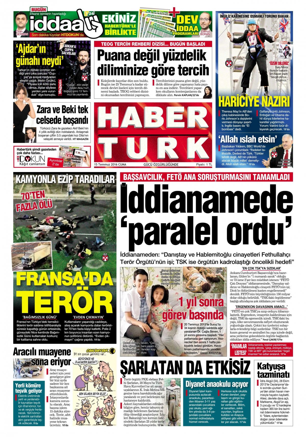 15 Temmuz 2016 gazete manşetleri - 23