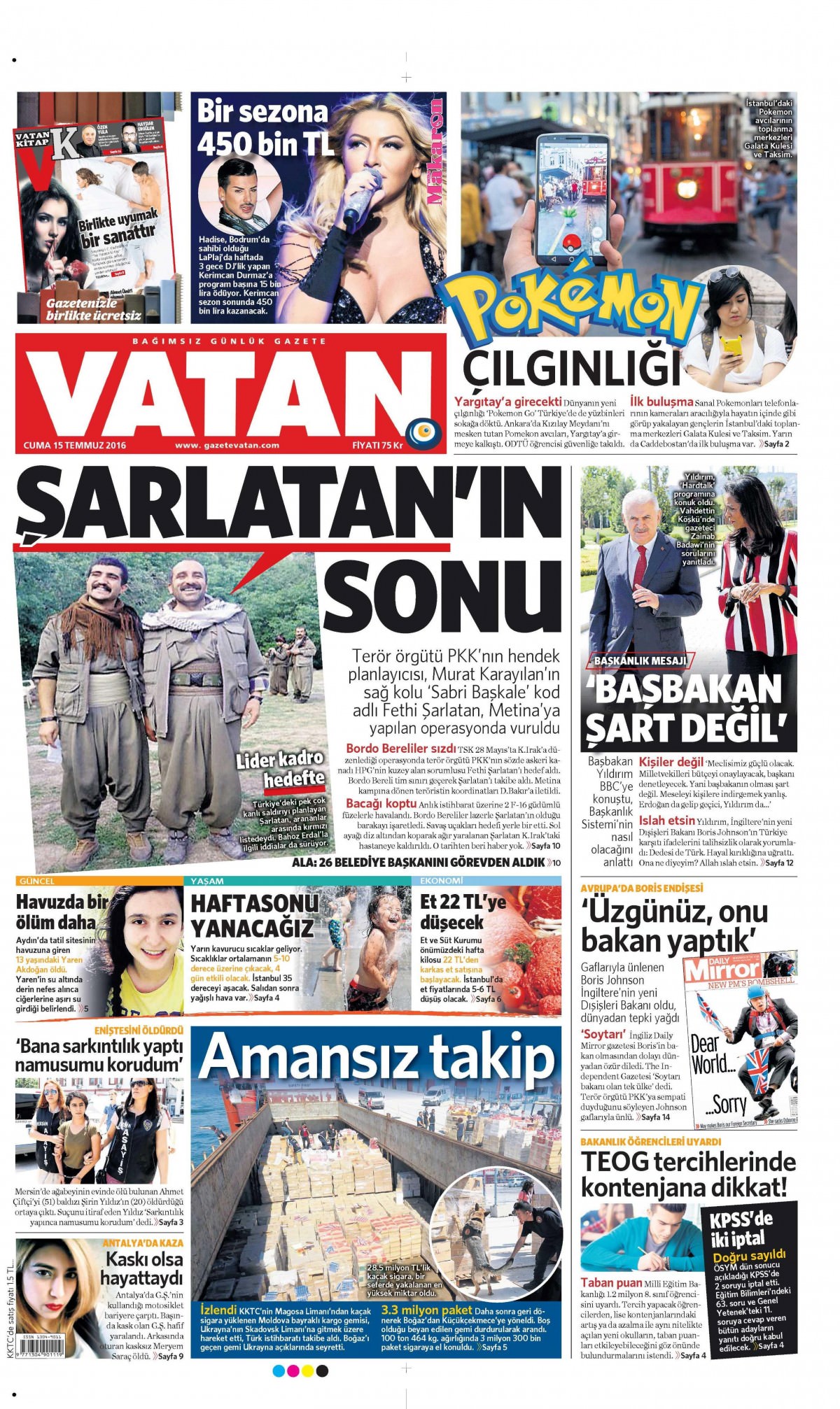 15 Temmuz 2016 gazete manşetleri - 11