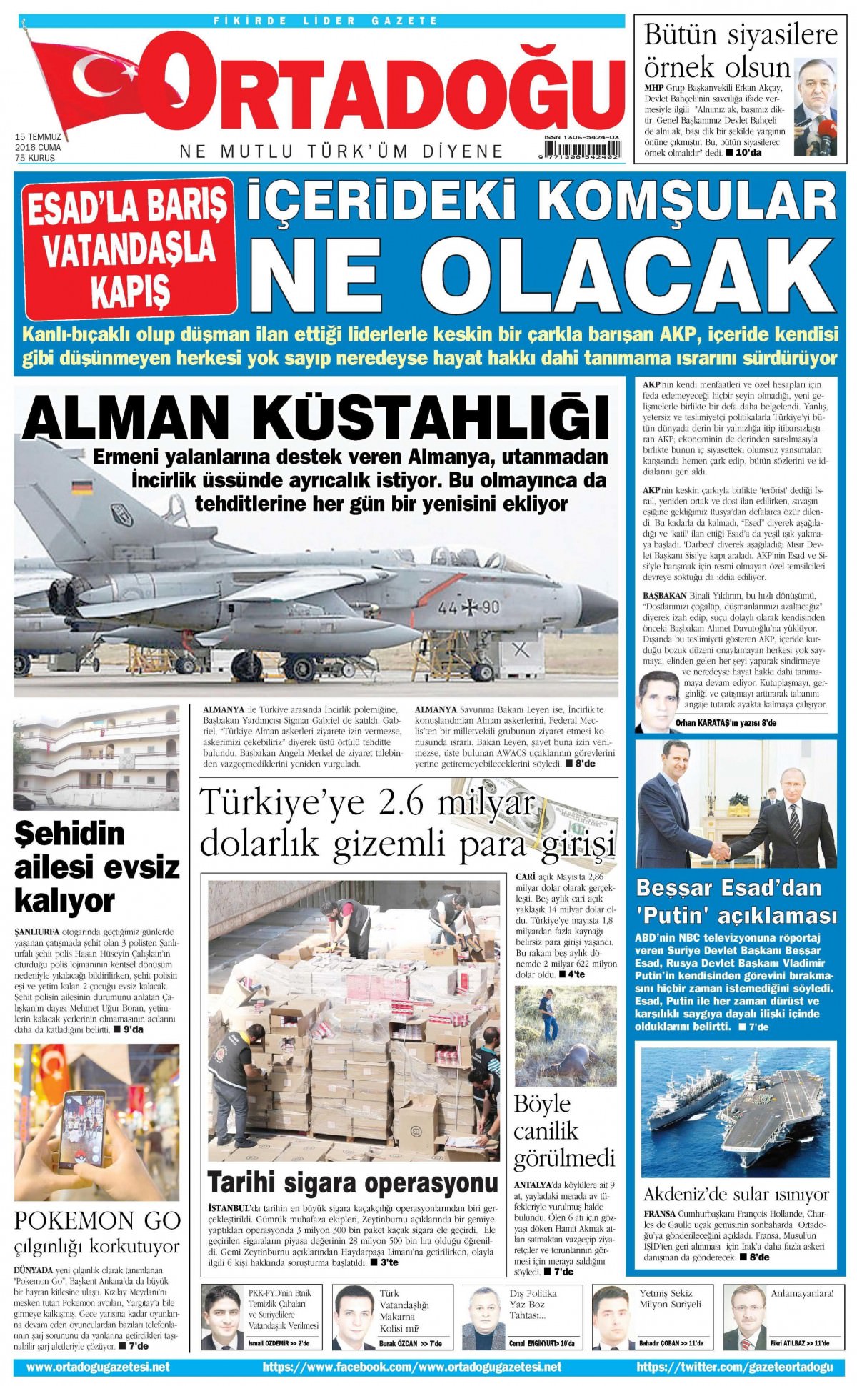 15 Temmuz 2016 gazete manşetleri - 24