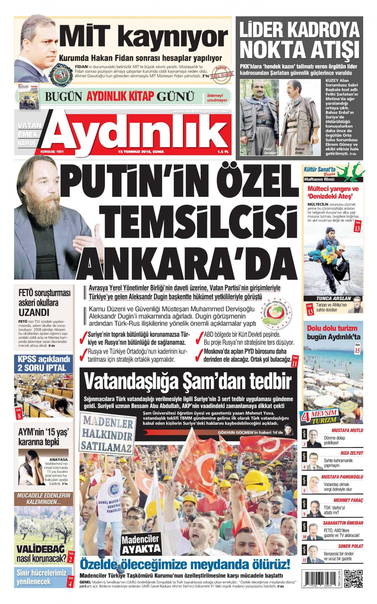 15 Temmuz 2016 gazete manşetleri - 8