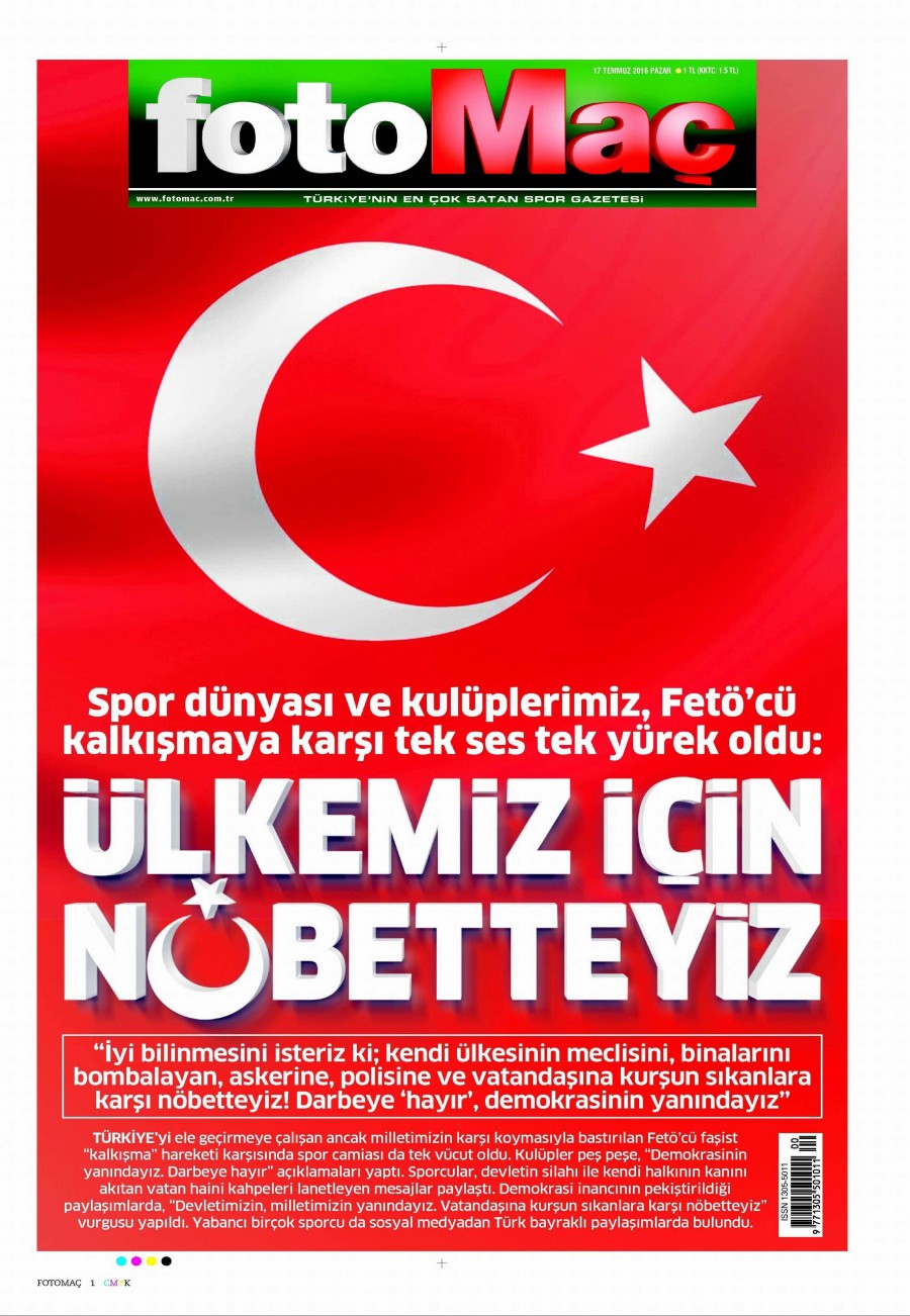 Darbe girişimi sonrası gazete manşetleri - 649