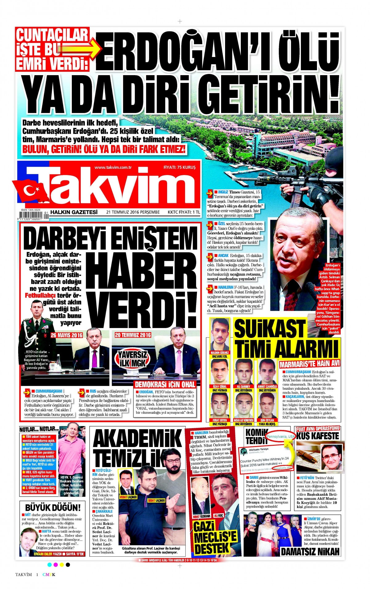 22 Temmuz 2016 gazete manşetleri - 759