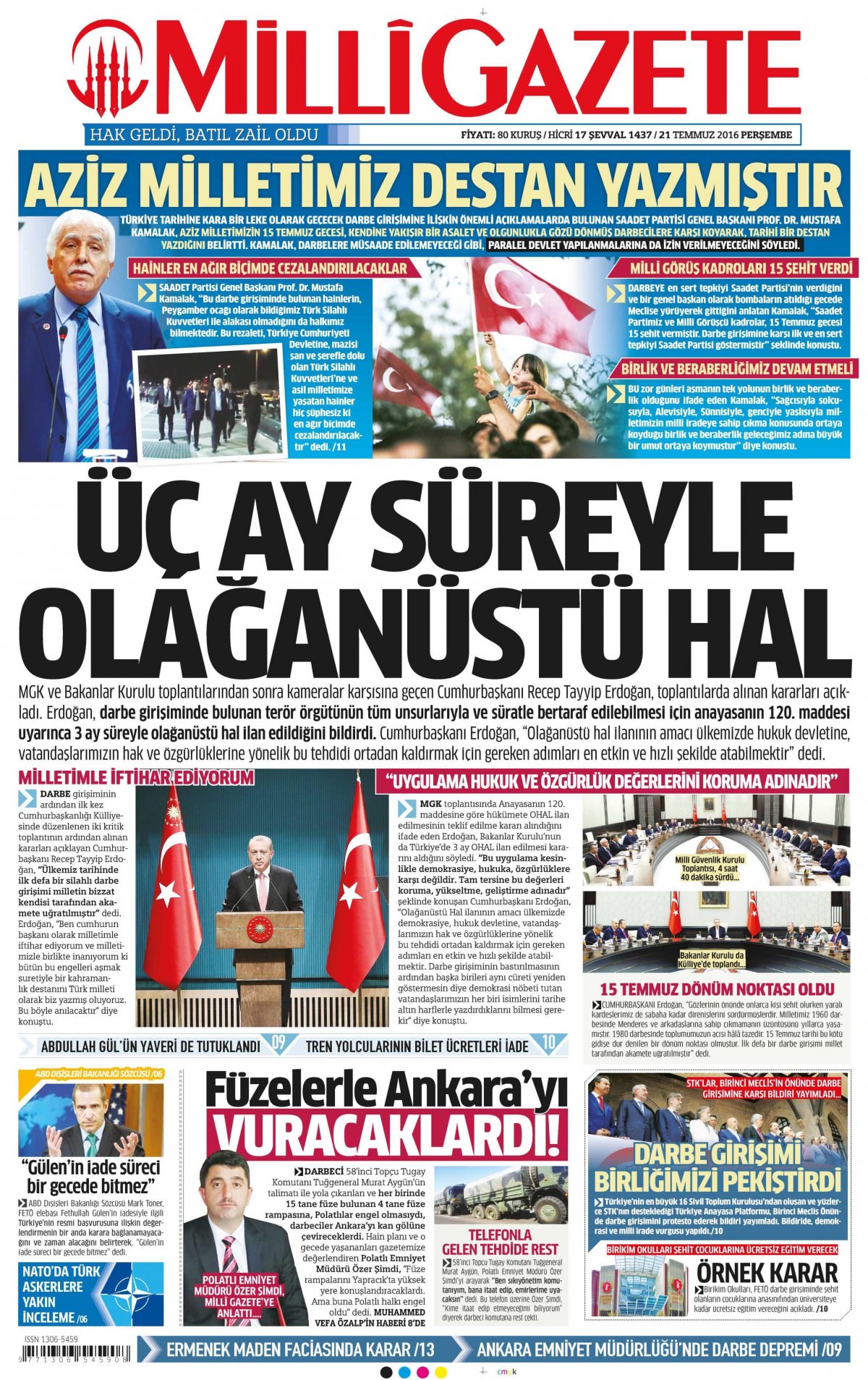 22 Temmuz 2016 gazete manşetleri - 838