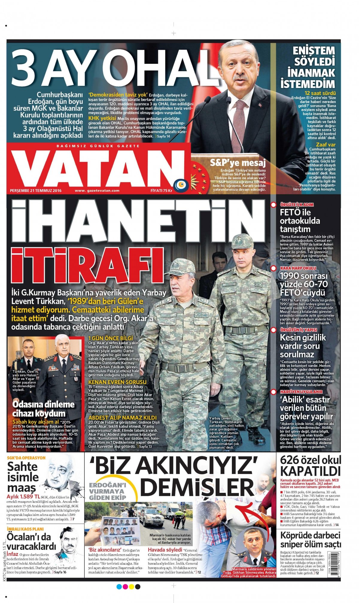 22 Temmuz 2016 gazete manşetleri - 692