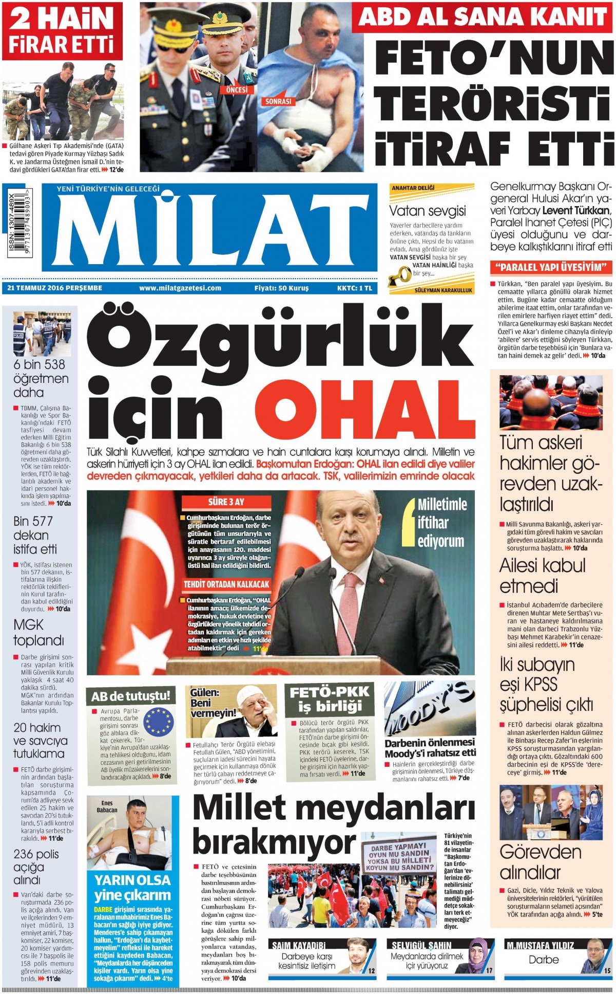 22 Temmuz 2016 gazete manşetleri - 531