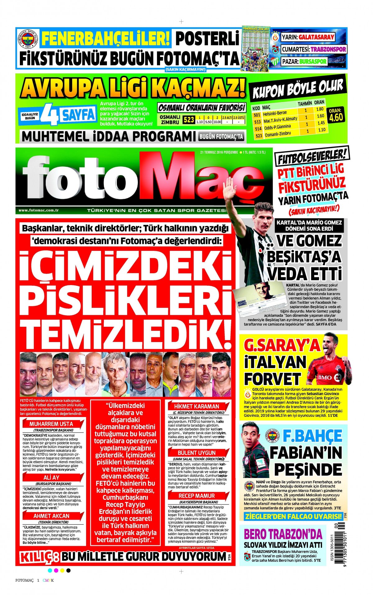 22 Temmuz 2016 gazete manşetleri - 794