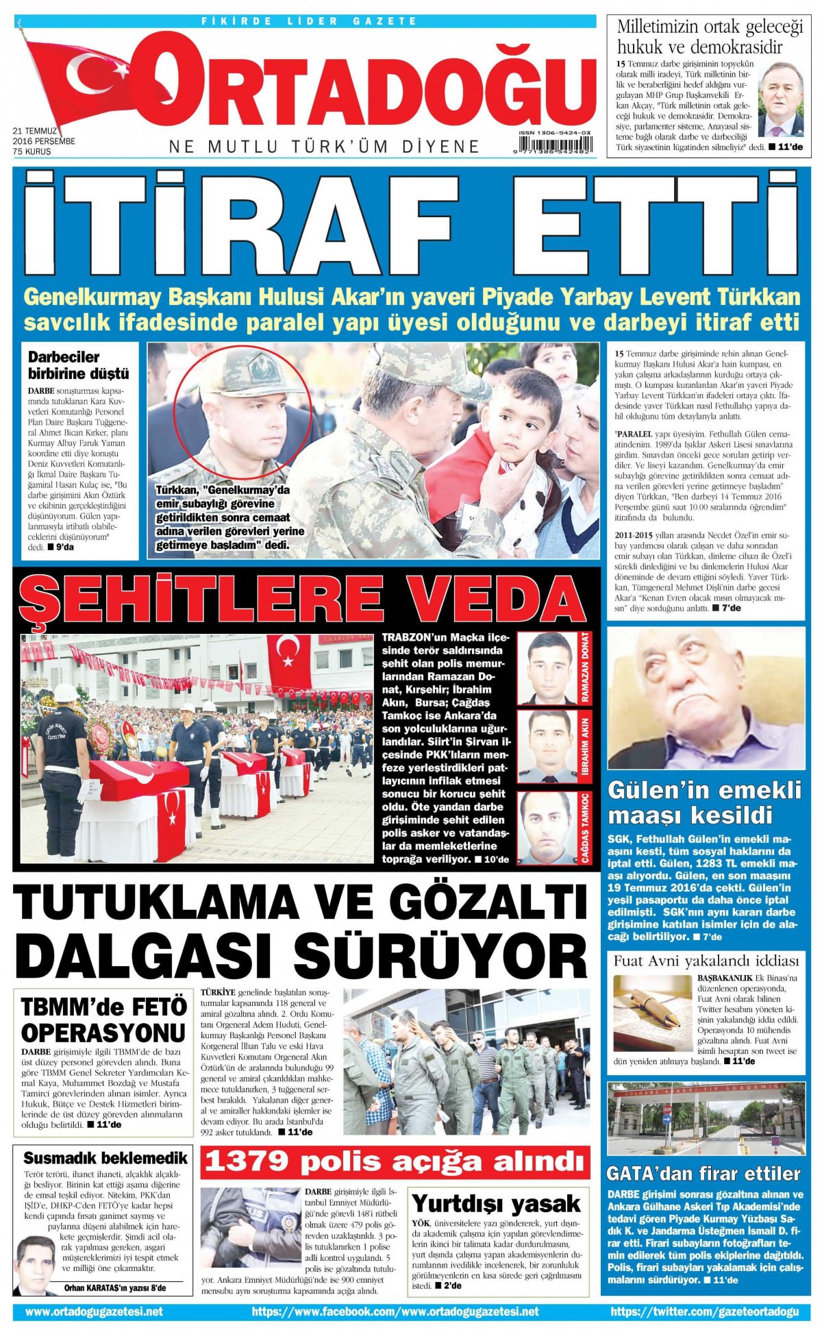 22 Temmuz 2016 gazete manşetleri - 721