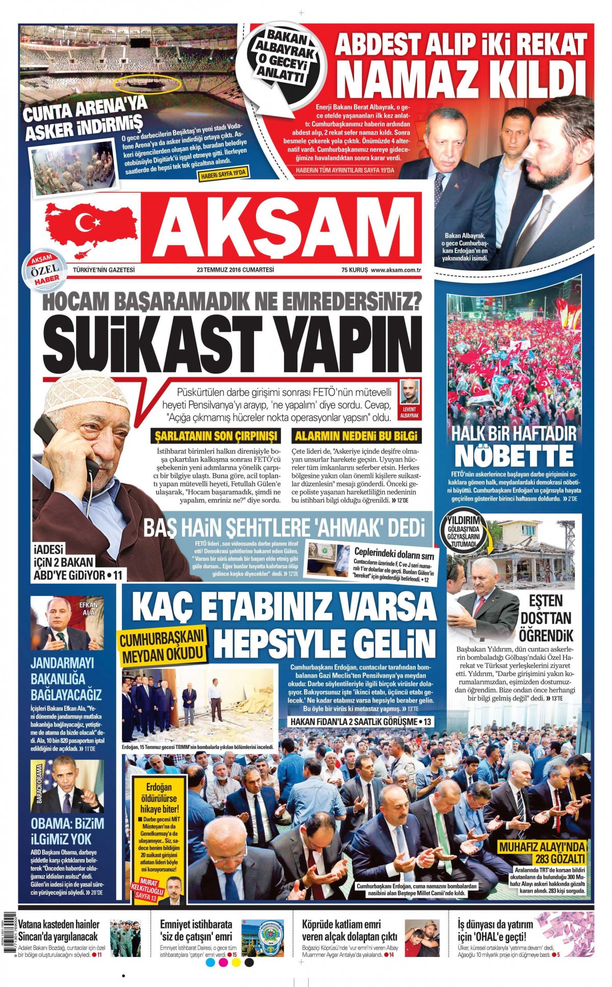 23 Temmuz 2016 gazete manşetleri - 897