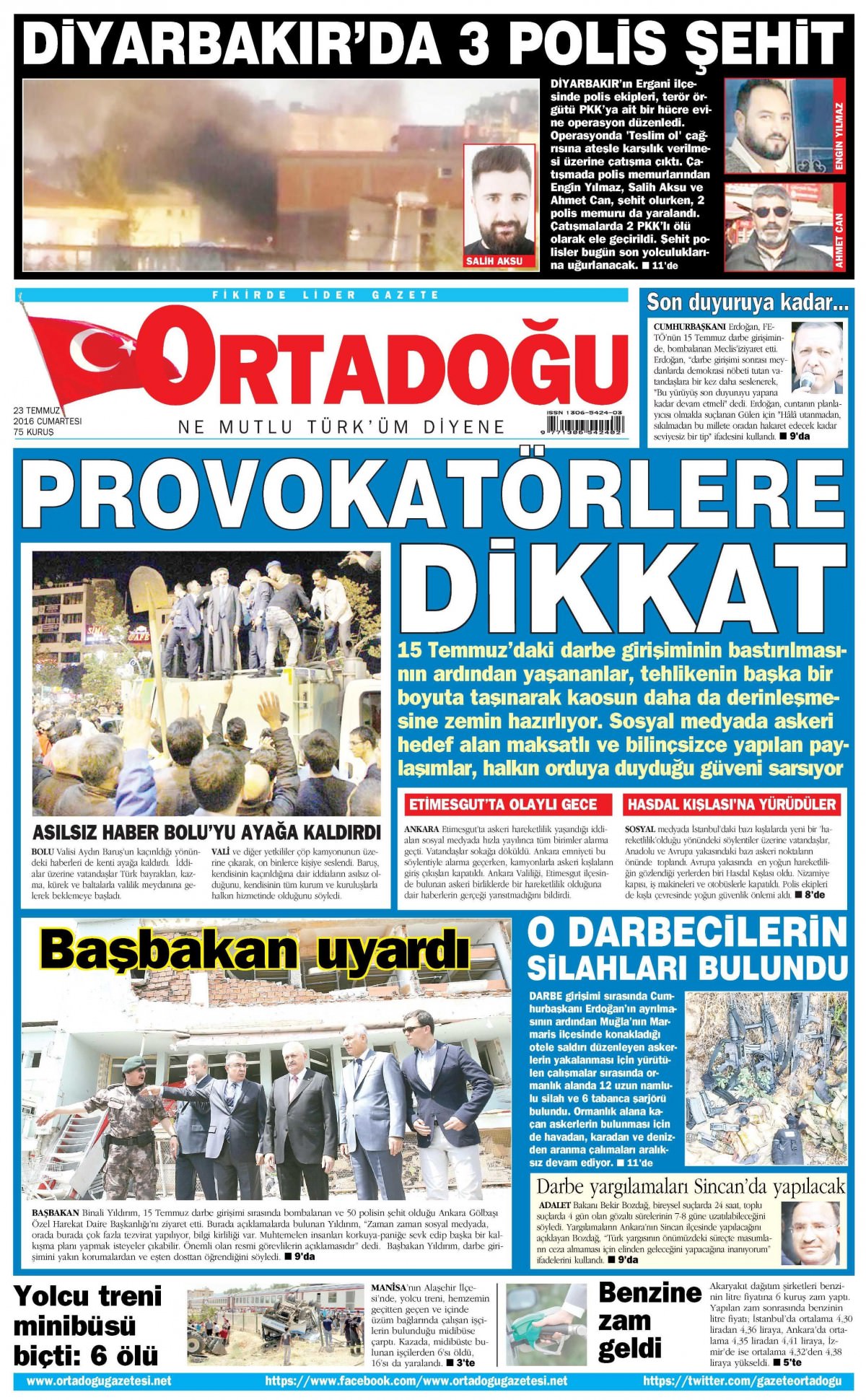 23 Temmuz 2016 gazete manşetleri - 942