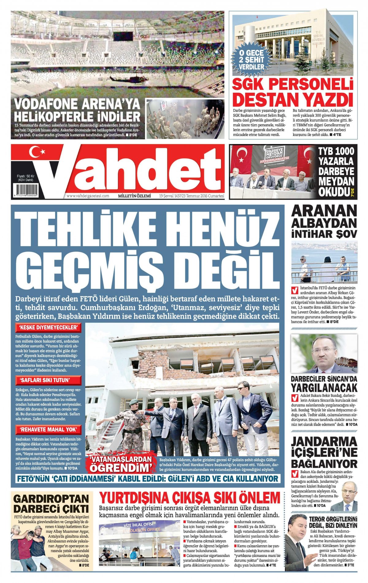 23 Temmuz 2016 gazete manşetleri - 814