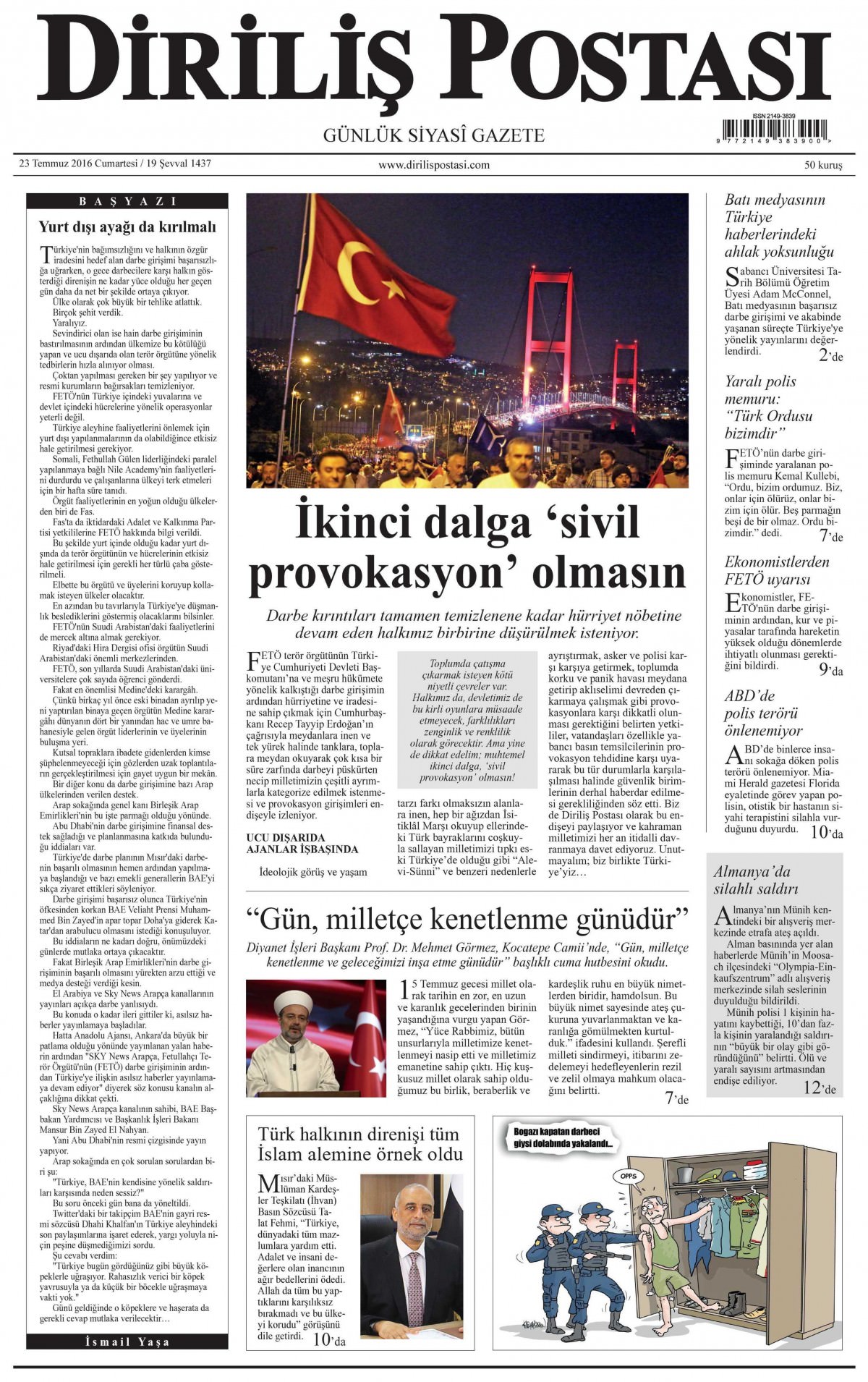 23 Temmuz 2016 gazete manşetleri - 939