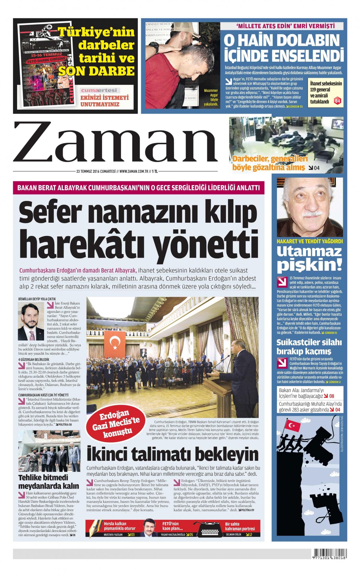 23 Temmuz 2016 gazete manşetleri - 576