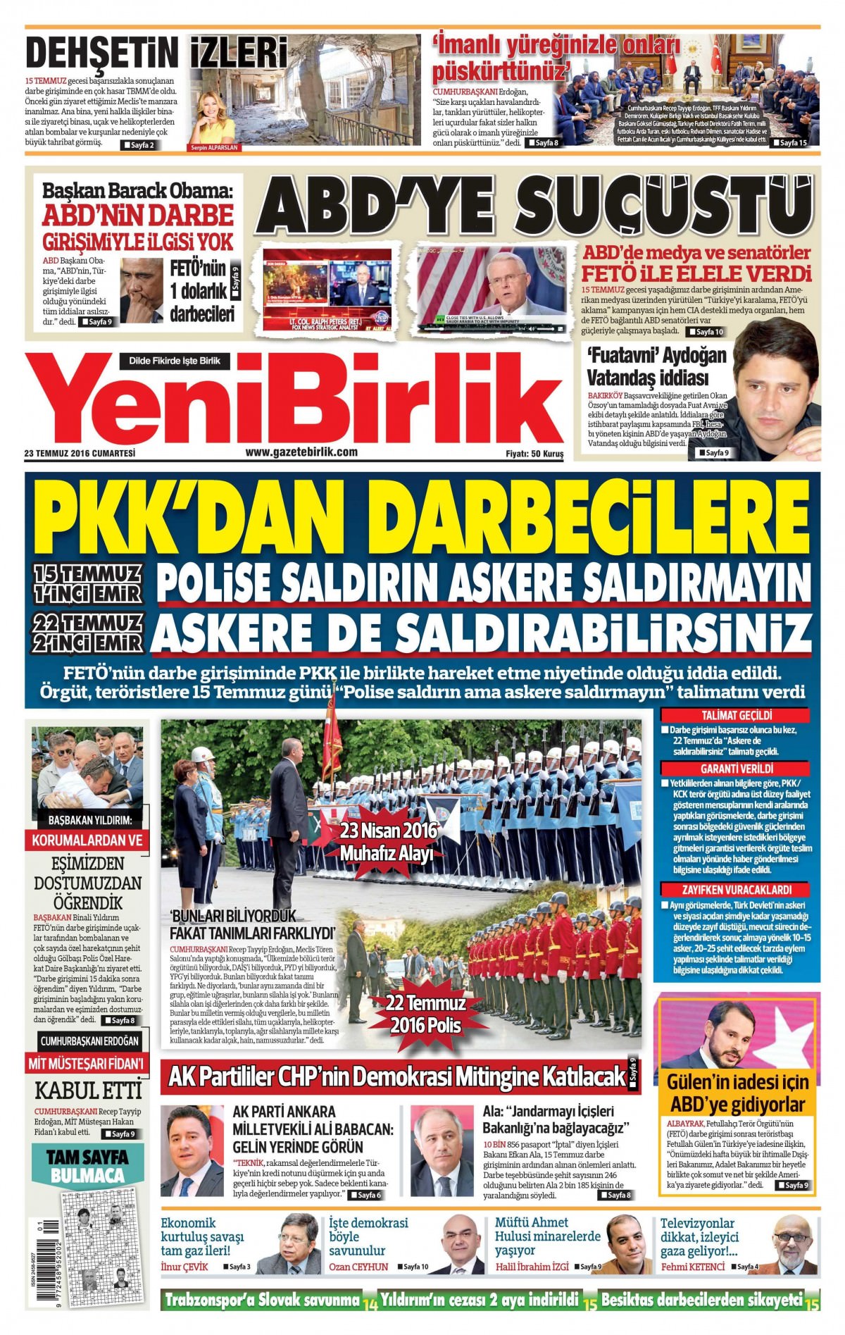 23 Temmuz 2016 gazete manşetleri - 736