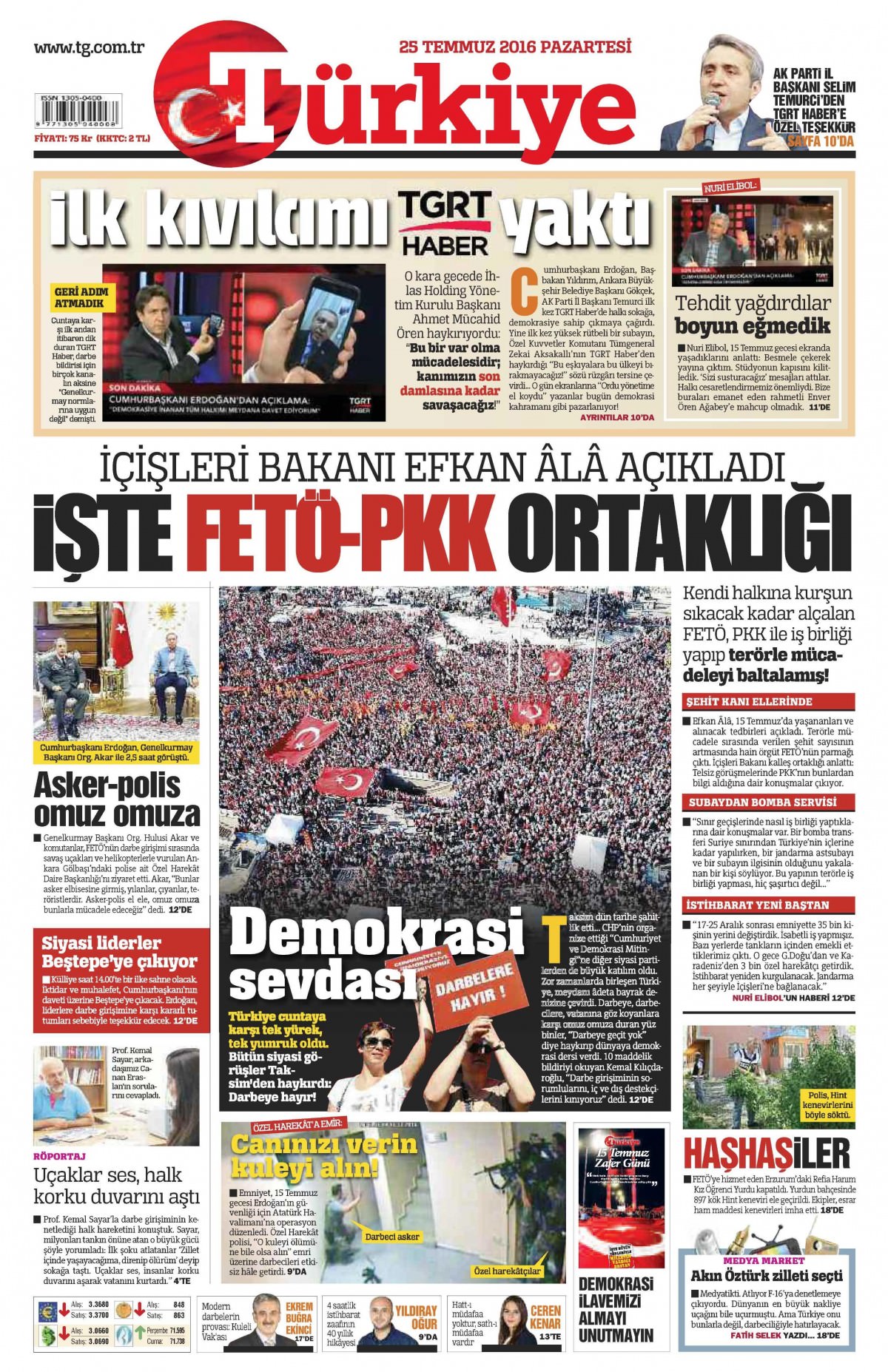 25 Temmuz 2016 gazete manşetleri - 916