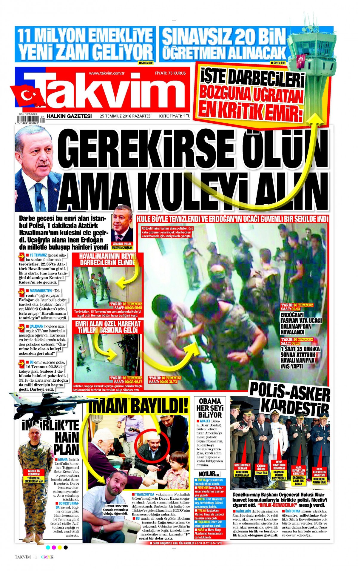 25 Temmuz 2016 gazete manşetleri - 843