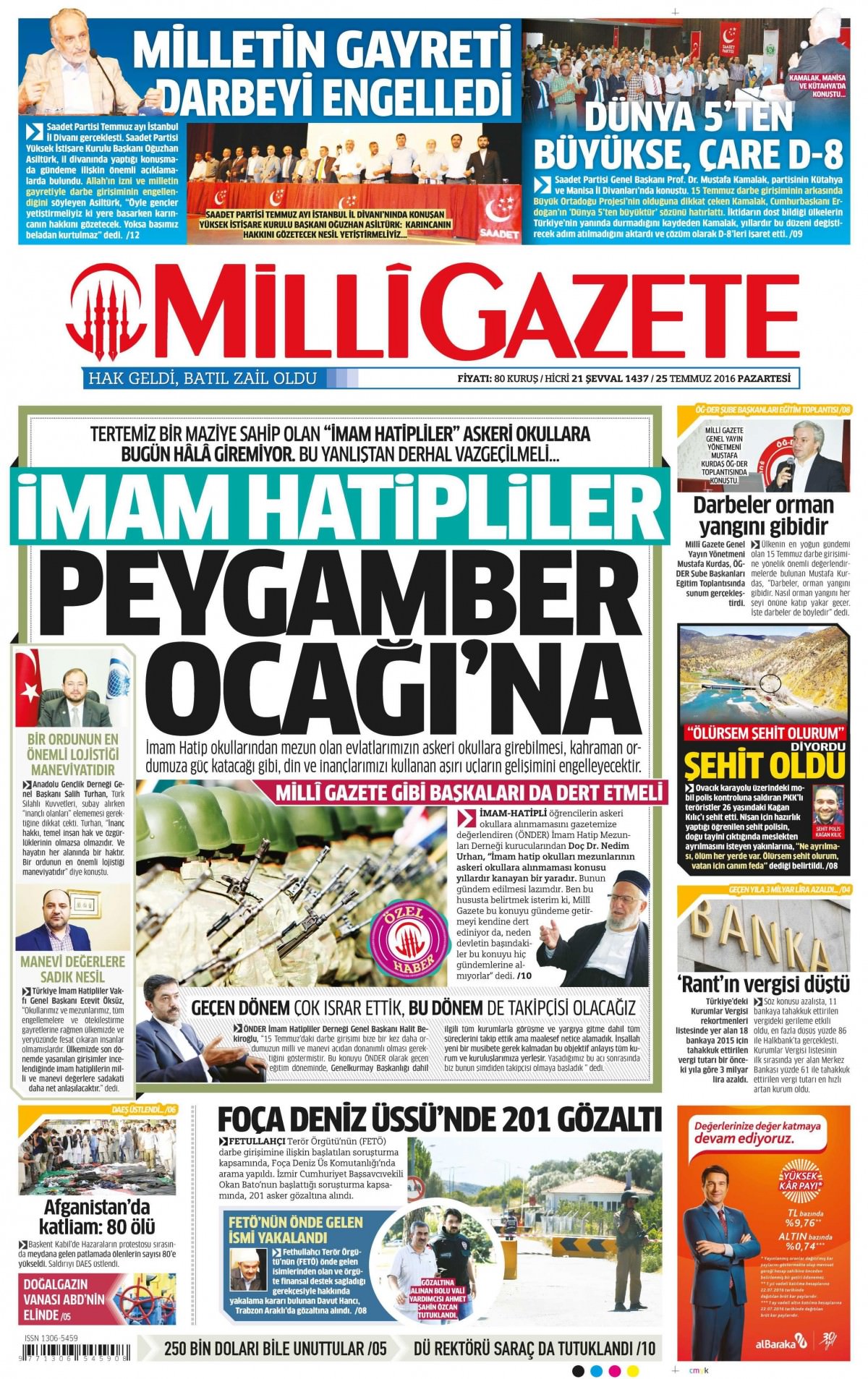 25 Temmuz 2016 gazete manşetleri - 612