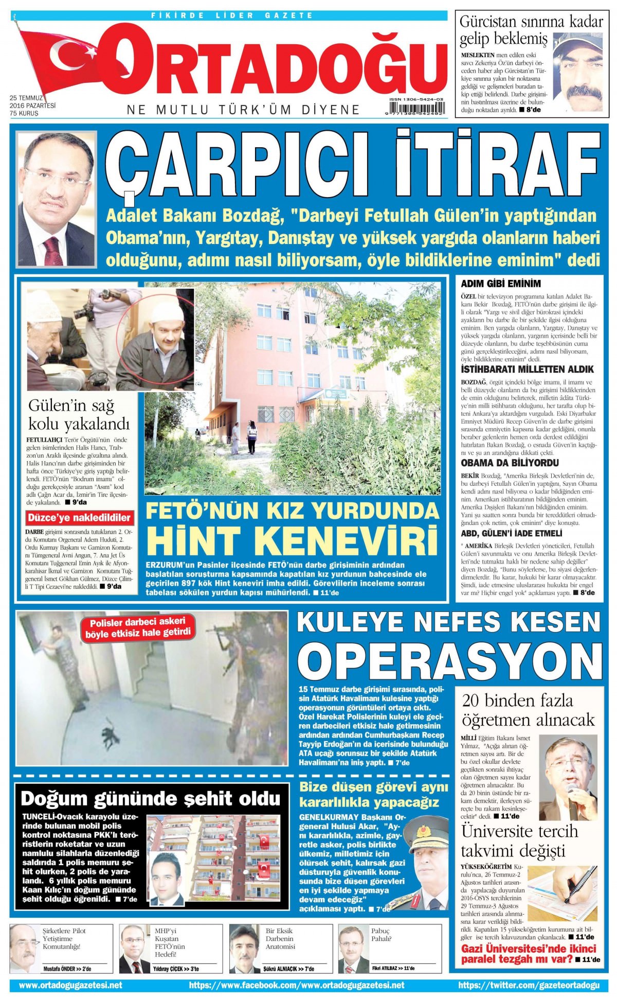 25 Temmuz 2016 gazete manşetleri - 616