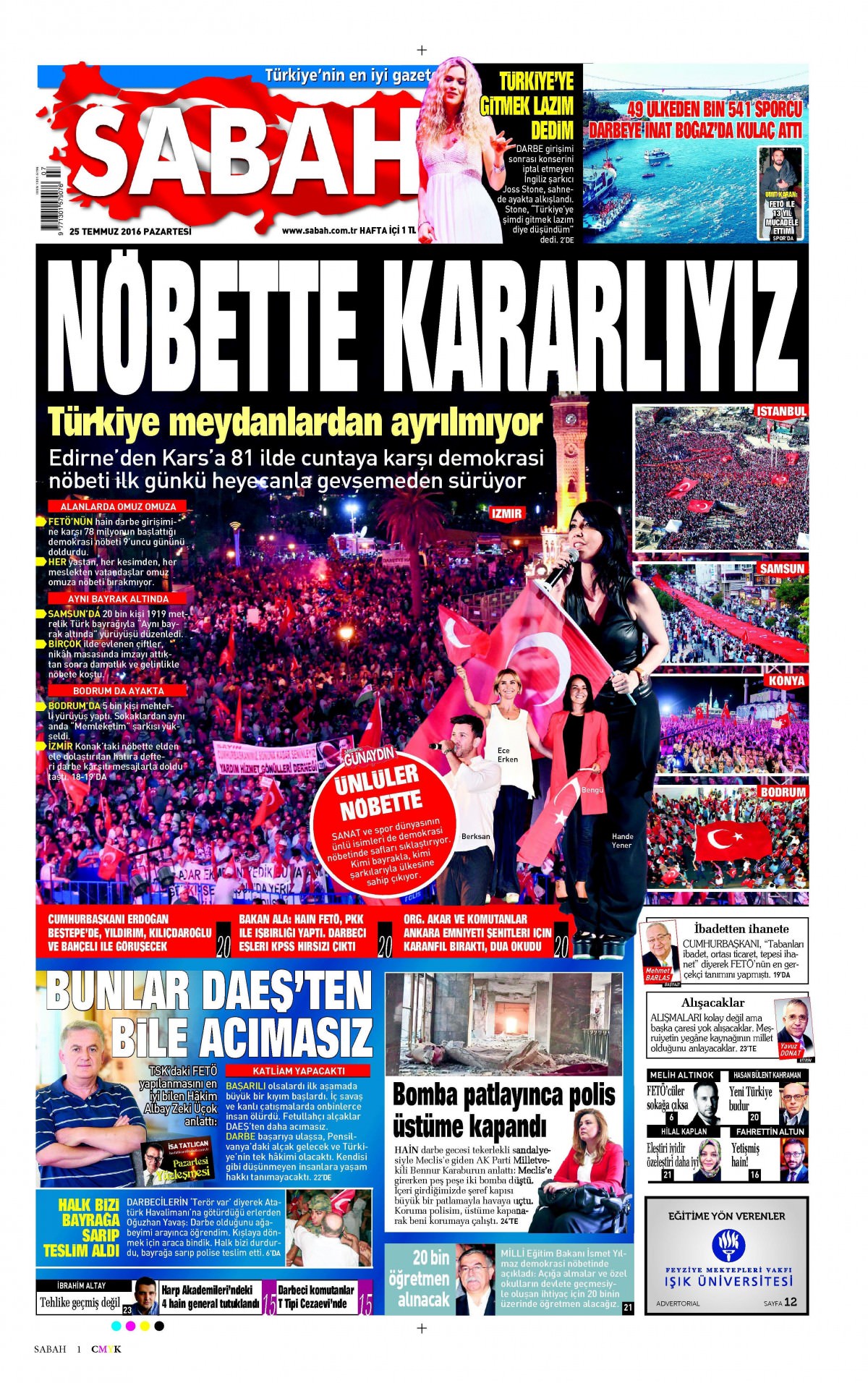 25 Temmuz 2016 gazete manşetleri - 883