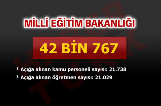 Kamuda açığa alınan personel sayısı - 801