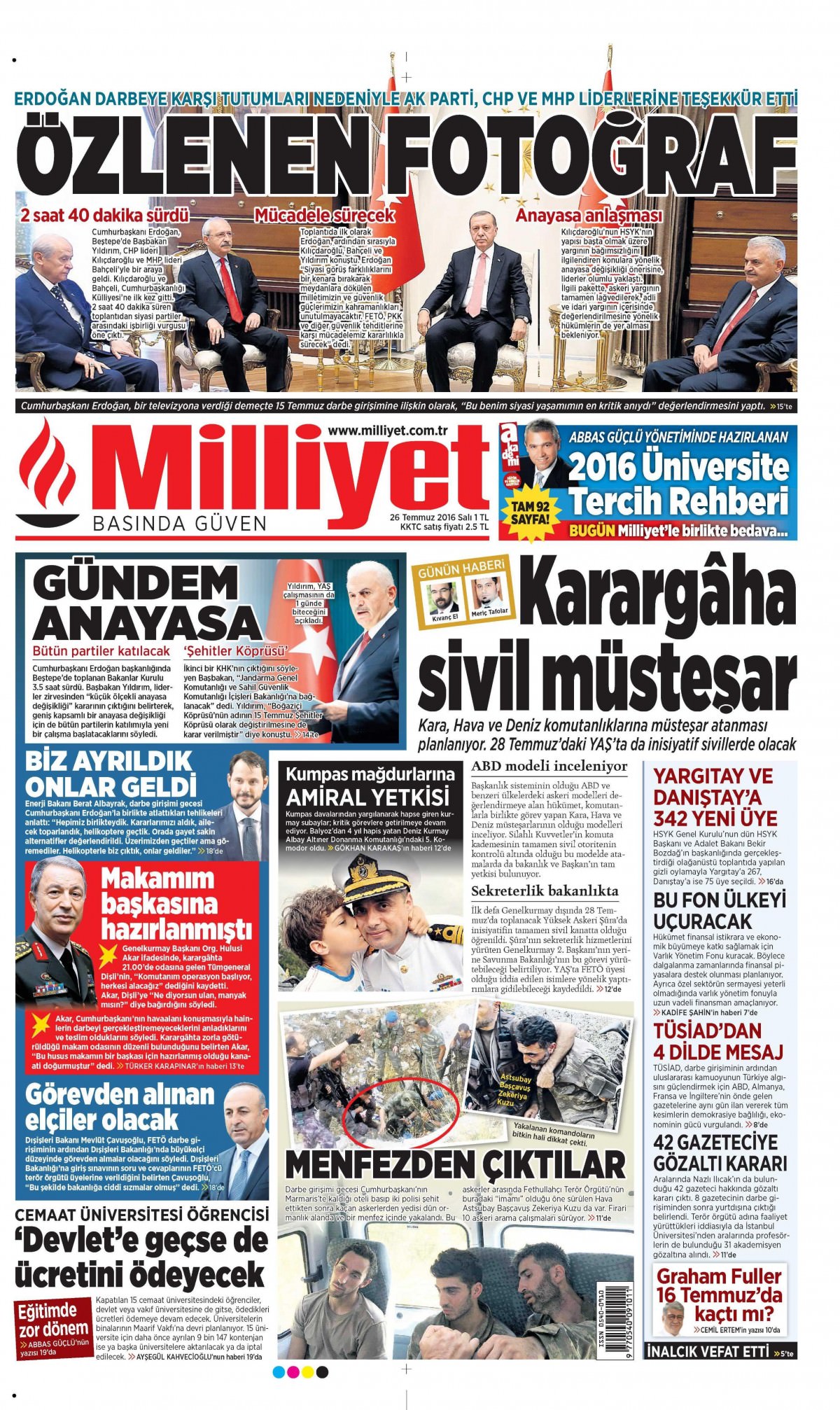 26 Temmuz 2016 gazete manşetleri - 795