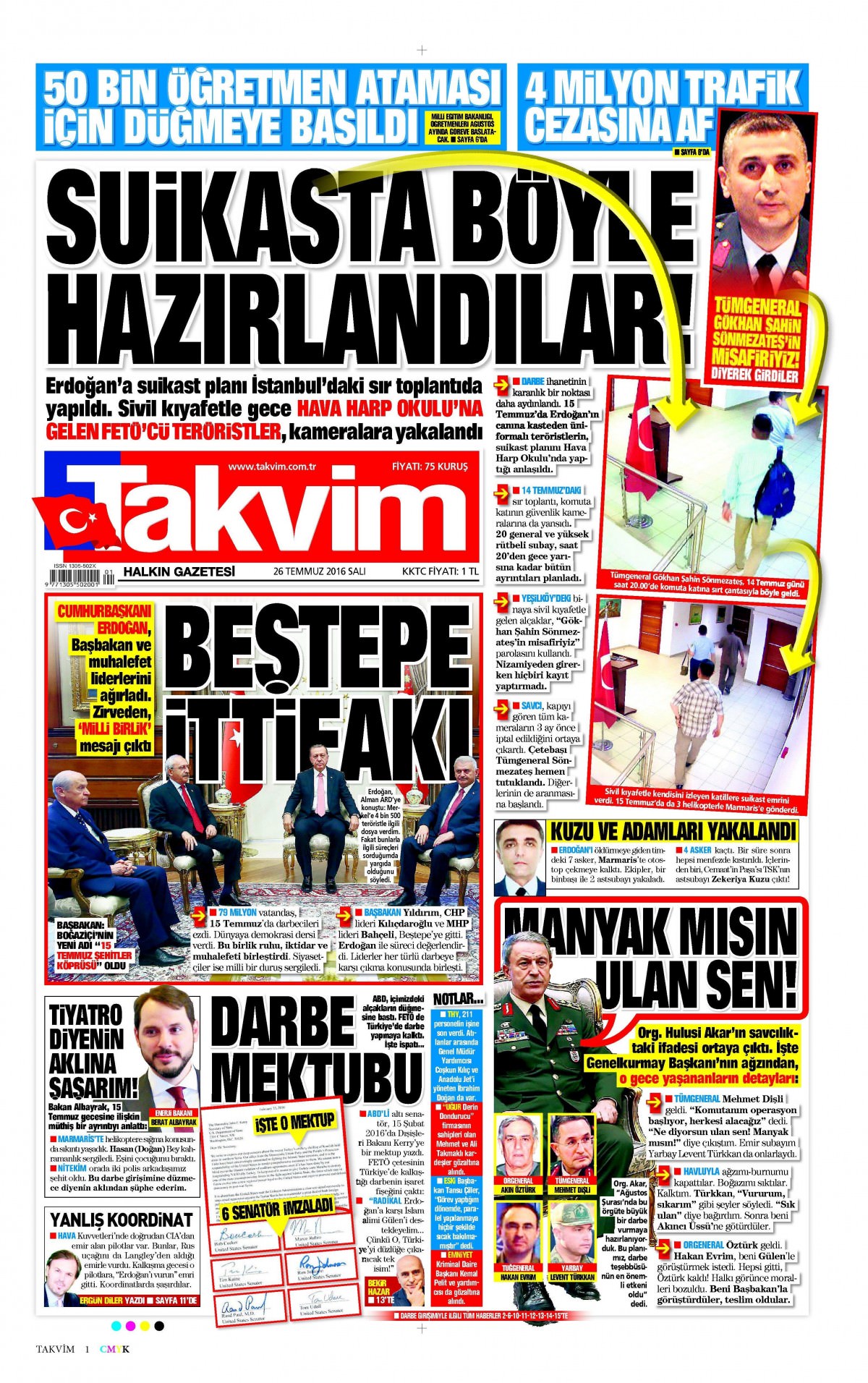 26 Temmuz 2016 gazete manşetleri - 755