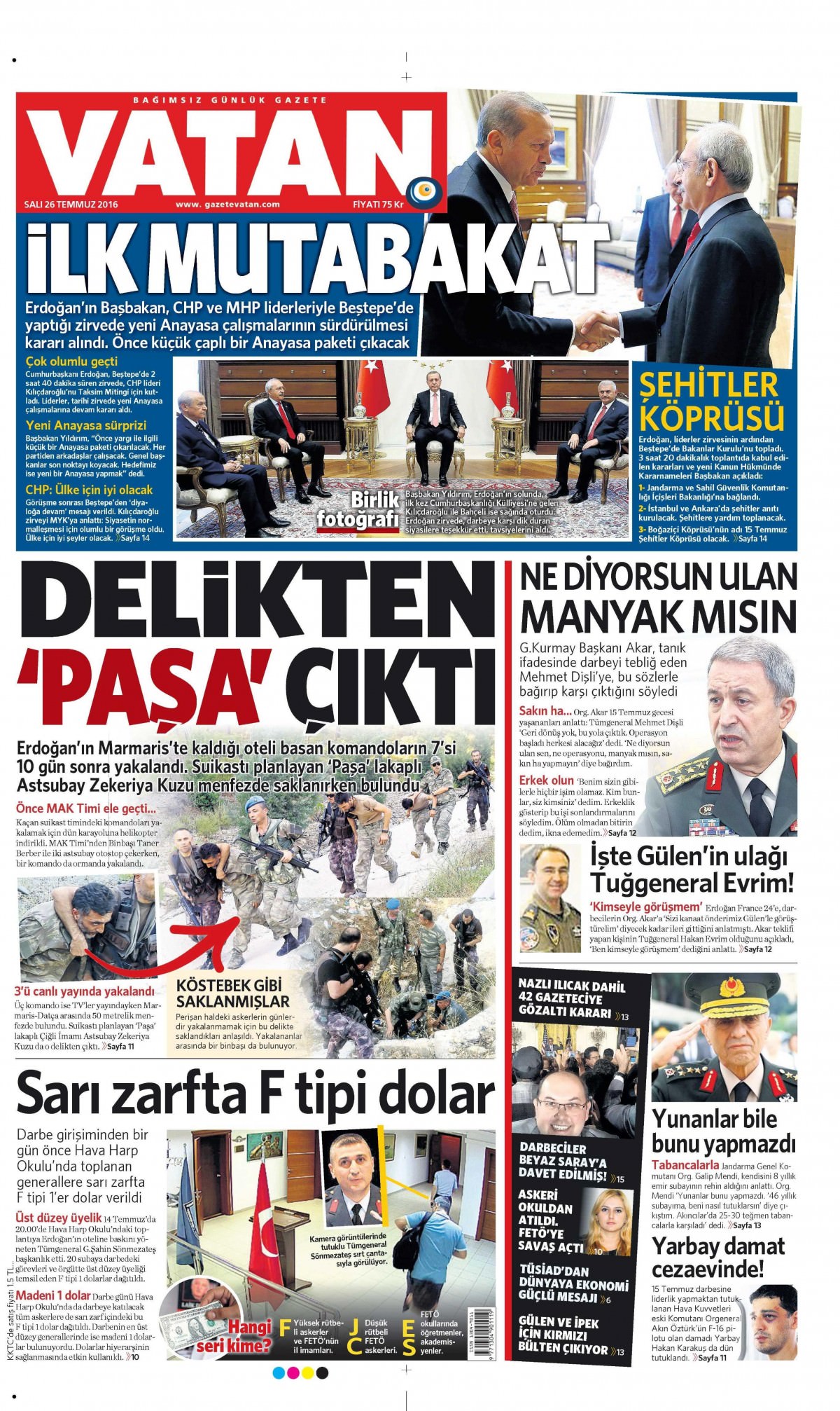 26 Temmuz 2016 gazete manşetleri - 741