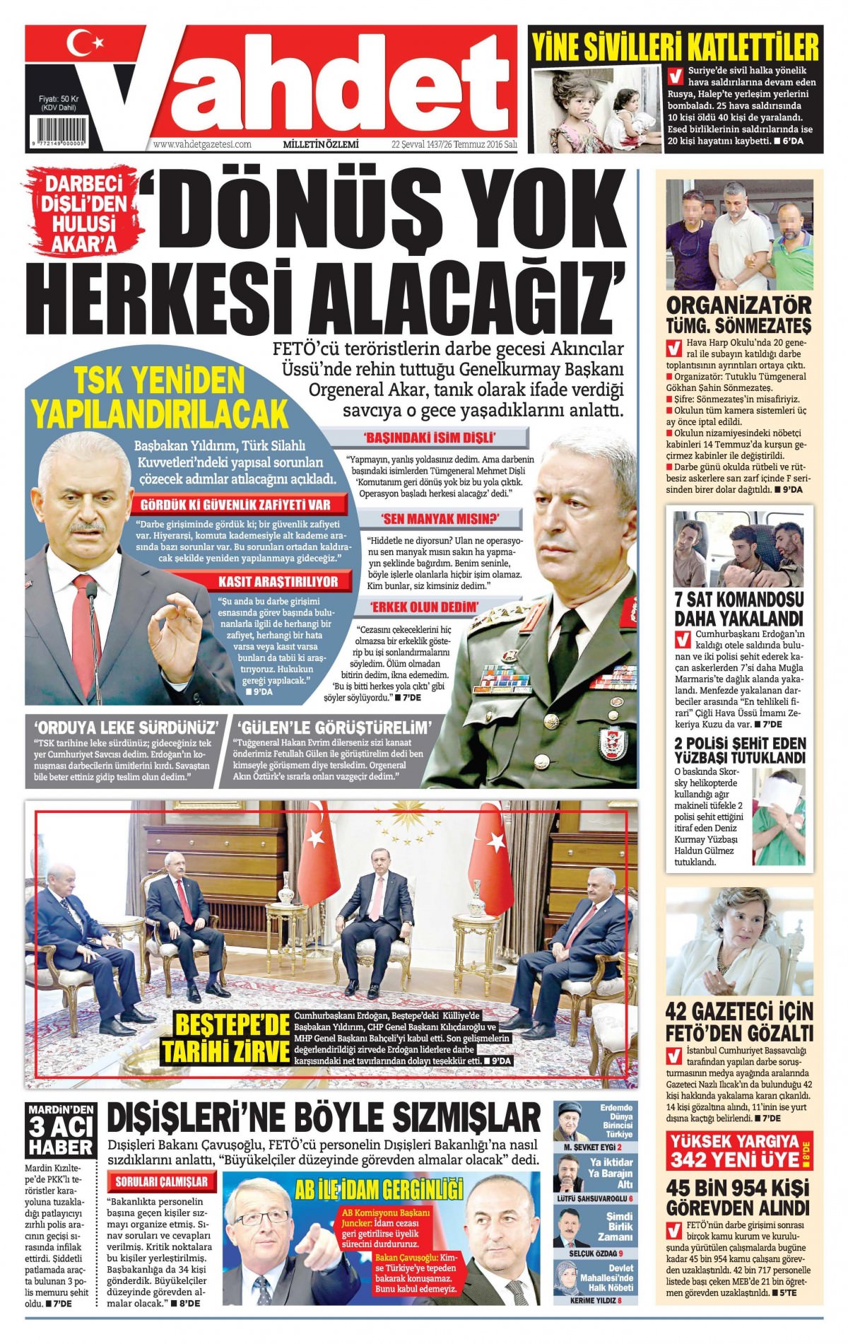 26 Temmuz 2016 gazete manşetleri - 648