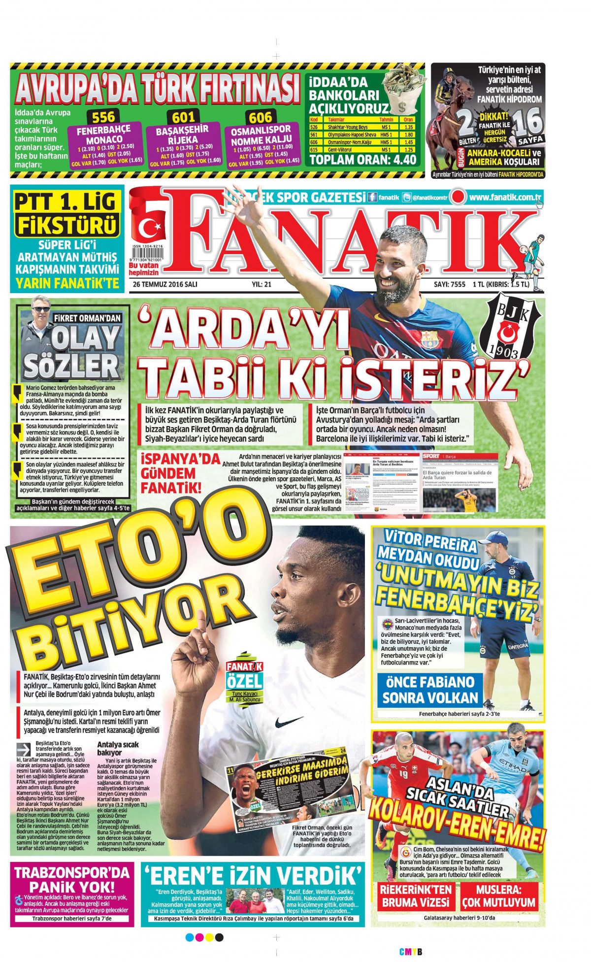 26 Temmuz 2016 gazete manşetleri - 736