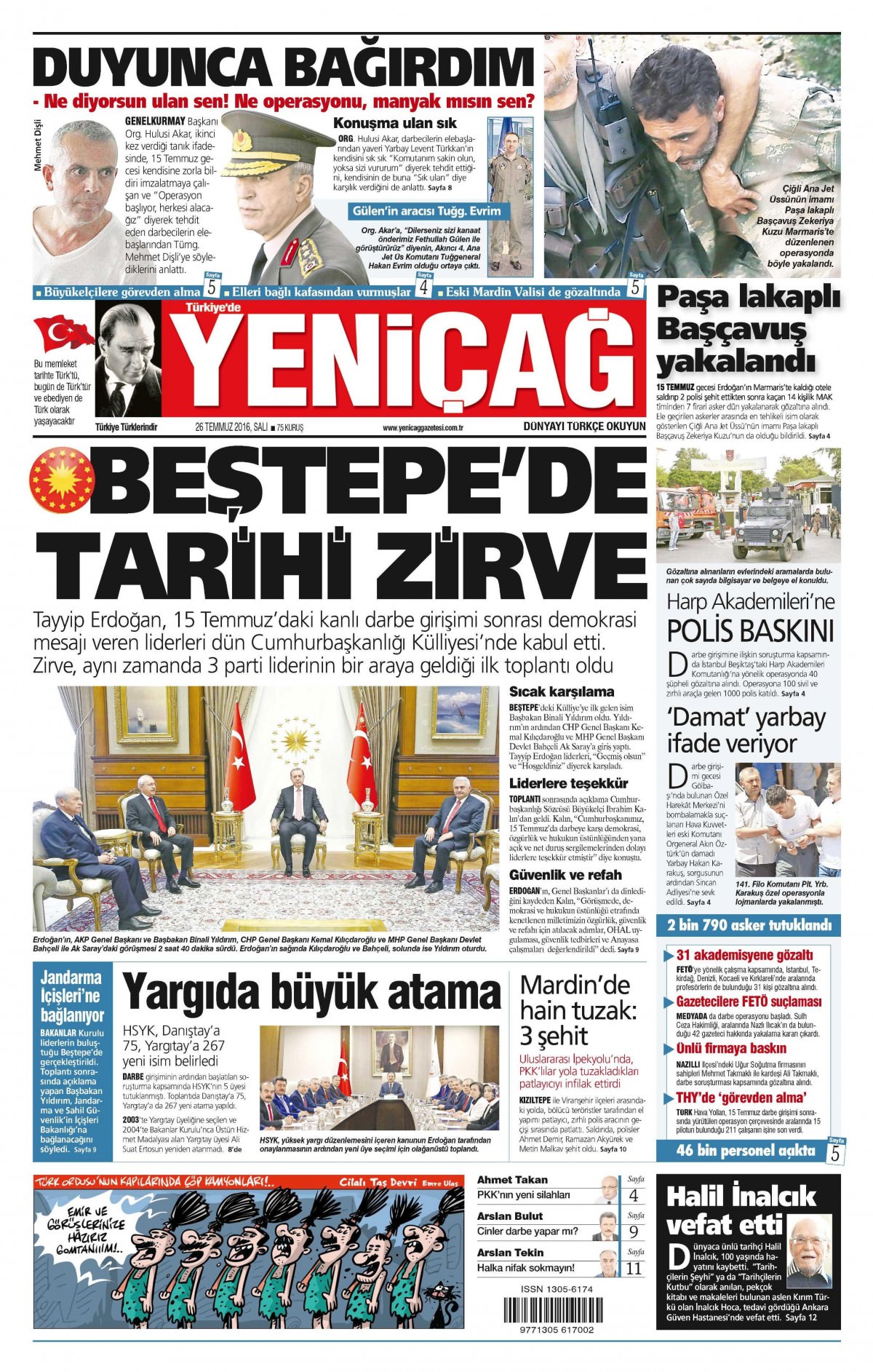 26 Temmuz 2016 gazete manşetleri - 784