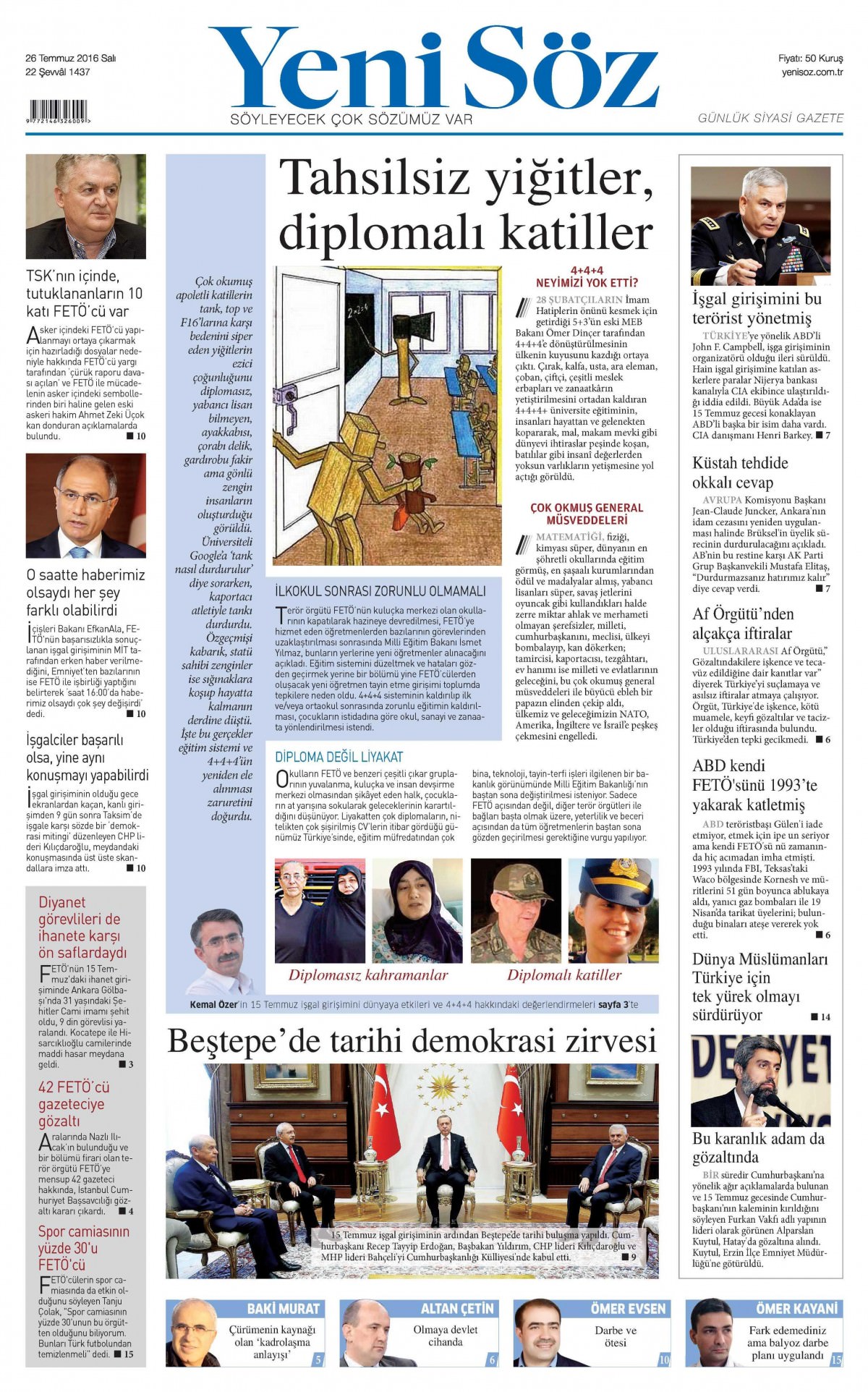 26 Temmuz 2016 gazete manşetleri - 794