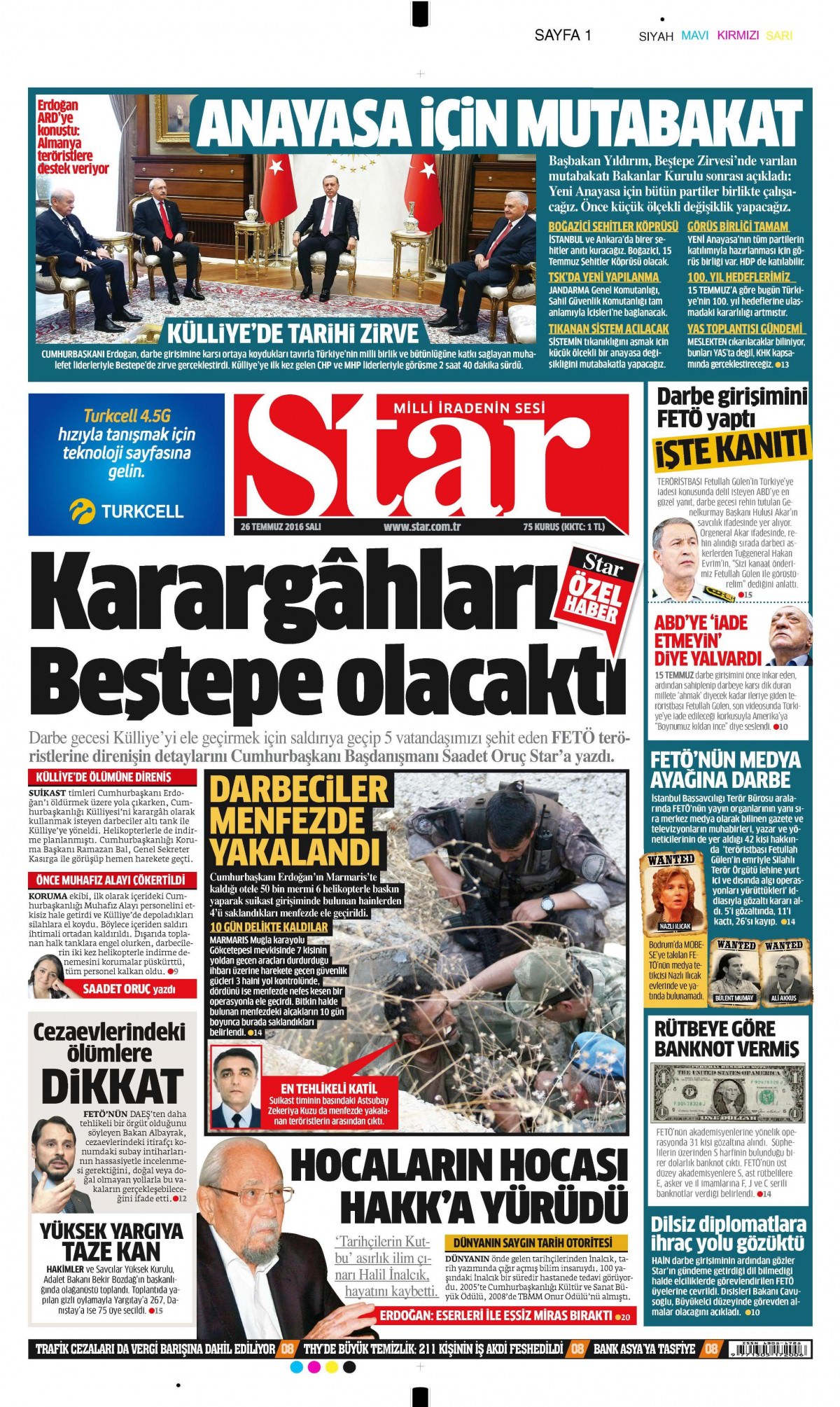 26 Temmuz 2016 gazete manşetleri - 677