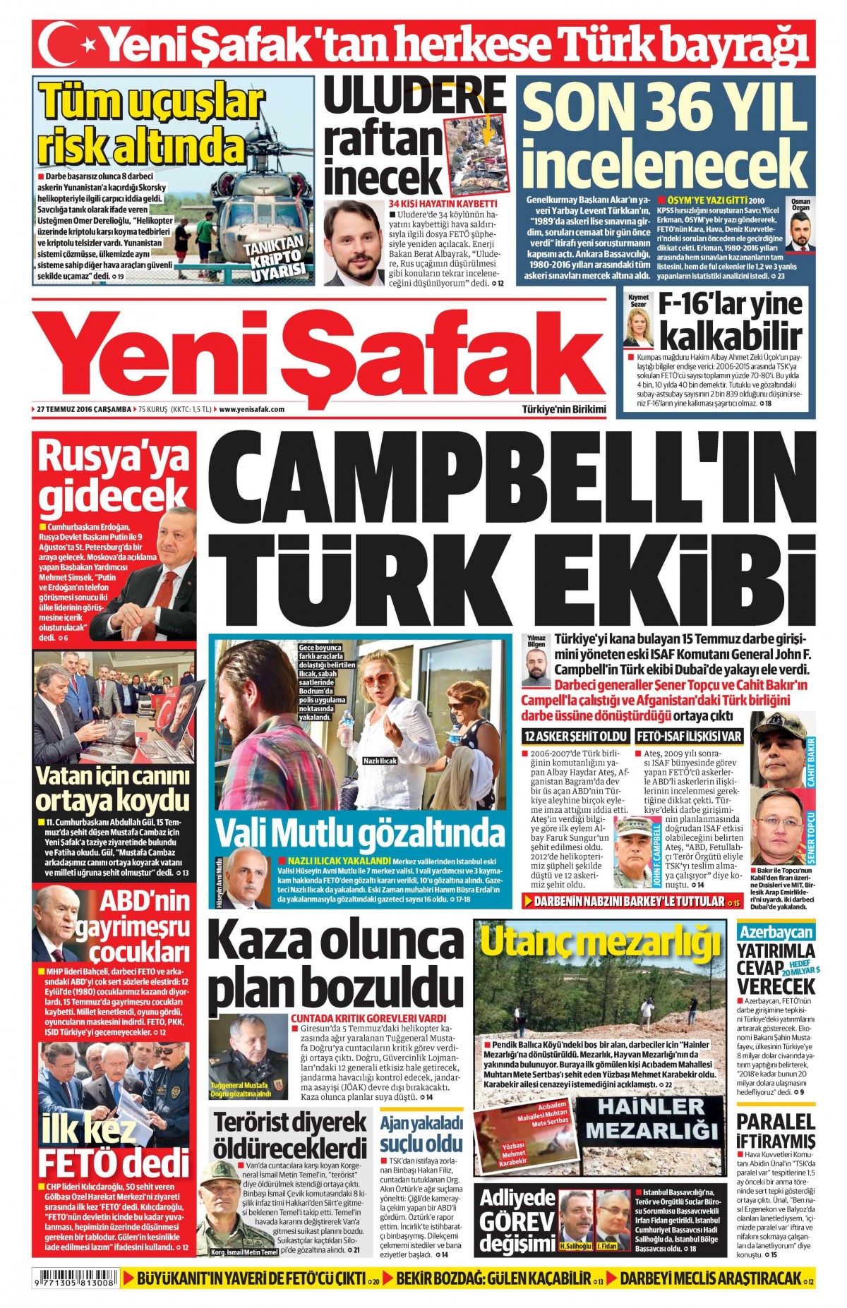 27 Temmuz 2016 gazete manşetleri - 568
