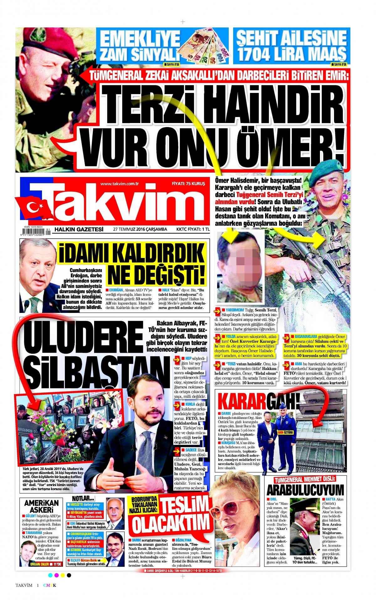 27 Temmuz 2016 gazete manşetleri - 765