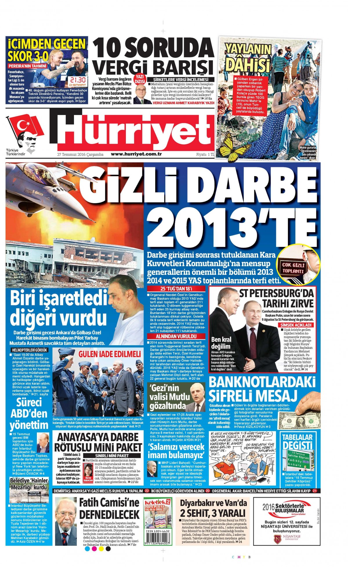 27 Temmuz 2016 gazete manşetleri - 558