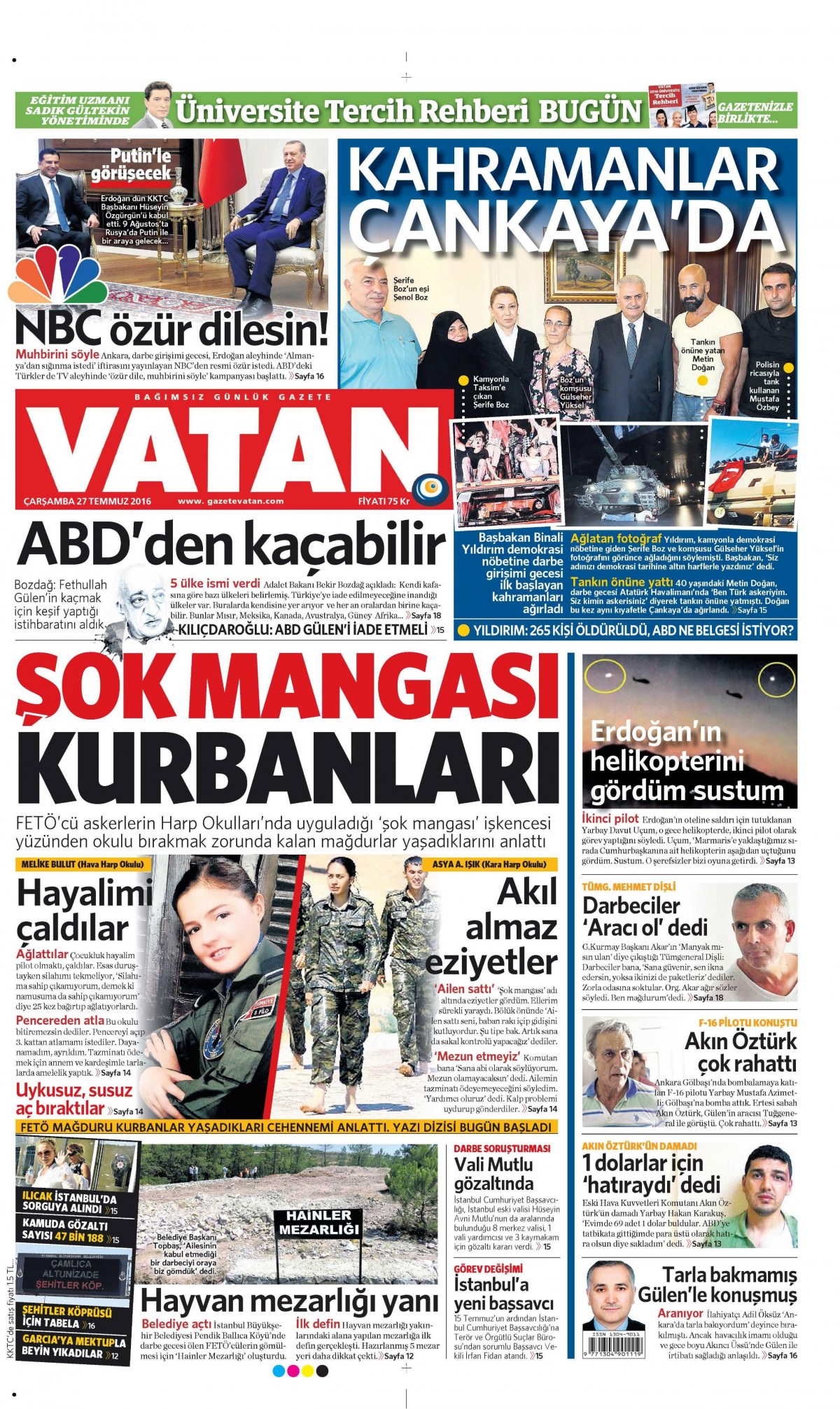 27 Temmuz 2016 gazete manşetleri - 643