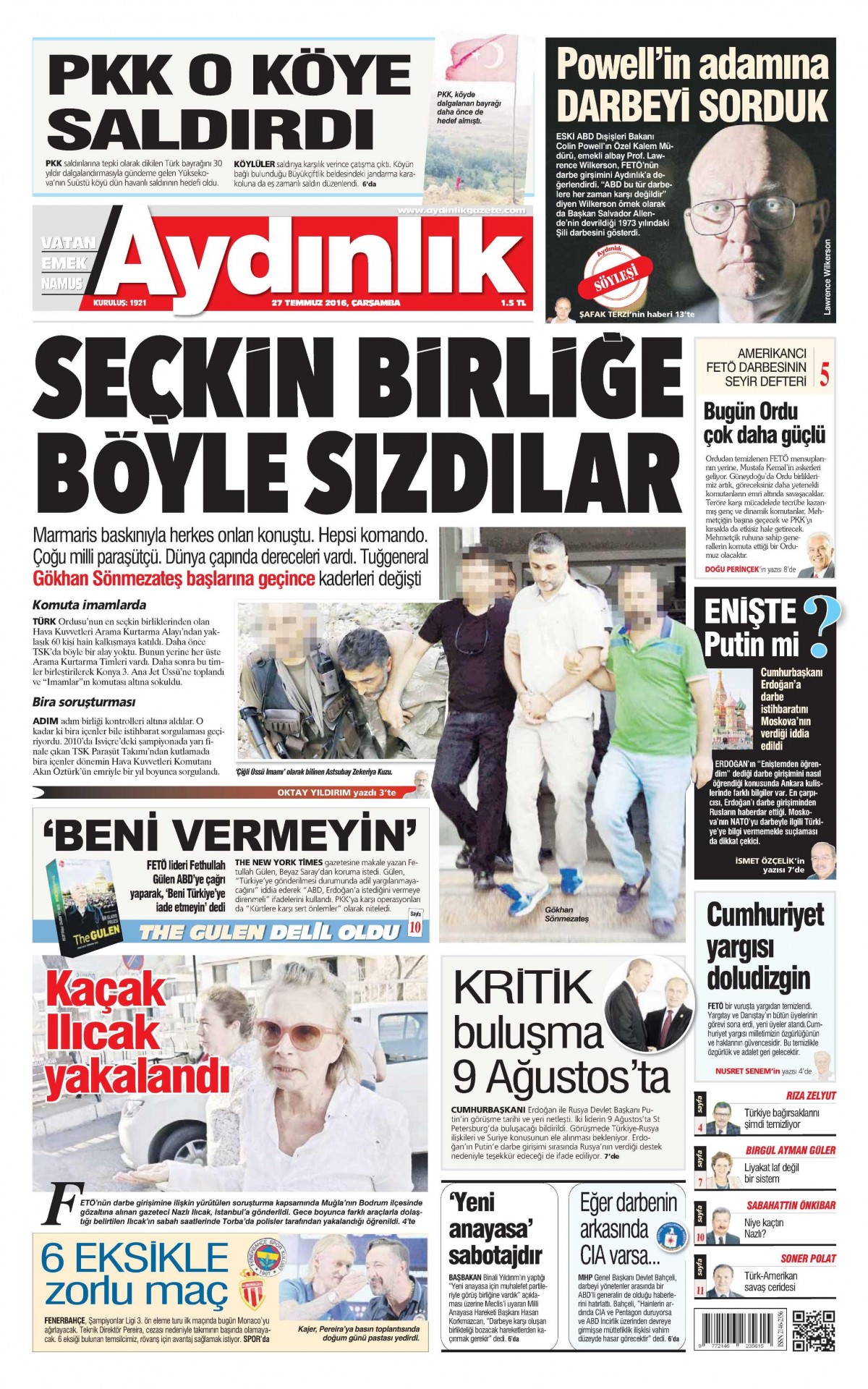 27 Temmuz 2016 gazete manşetleri - 528