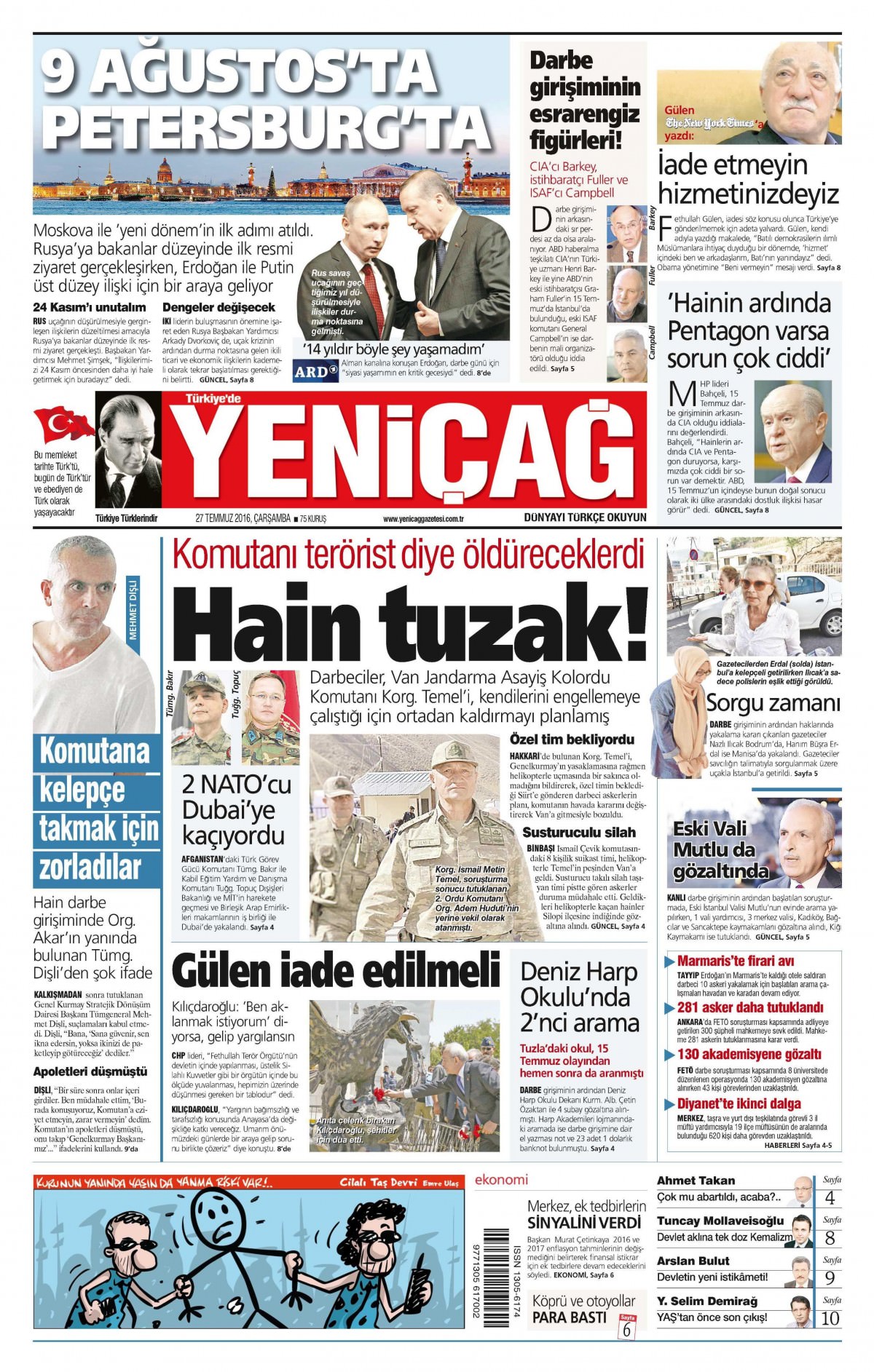 27 Temmuz 2016 gazete manşetleri - 679
