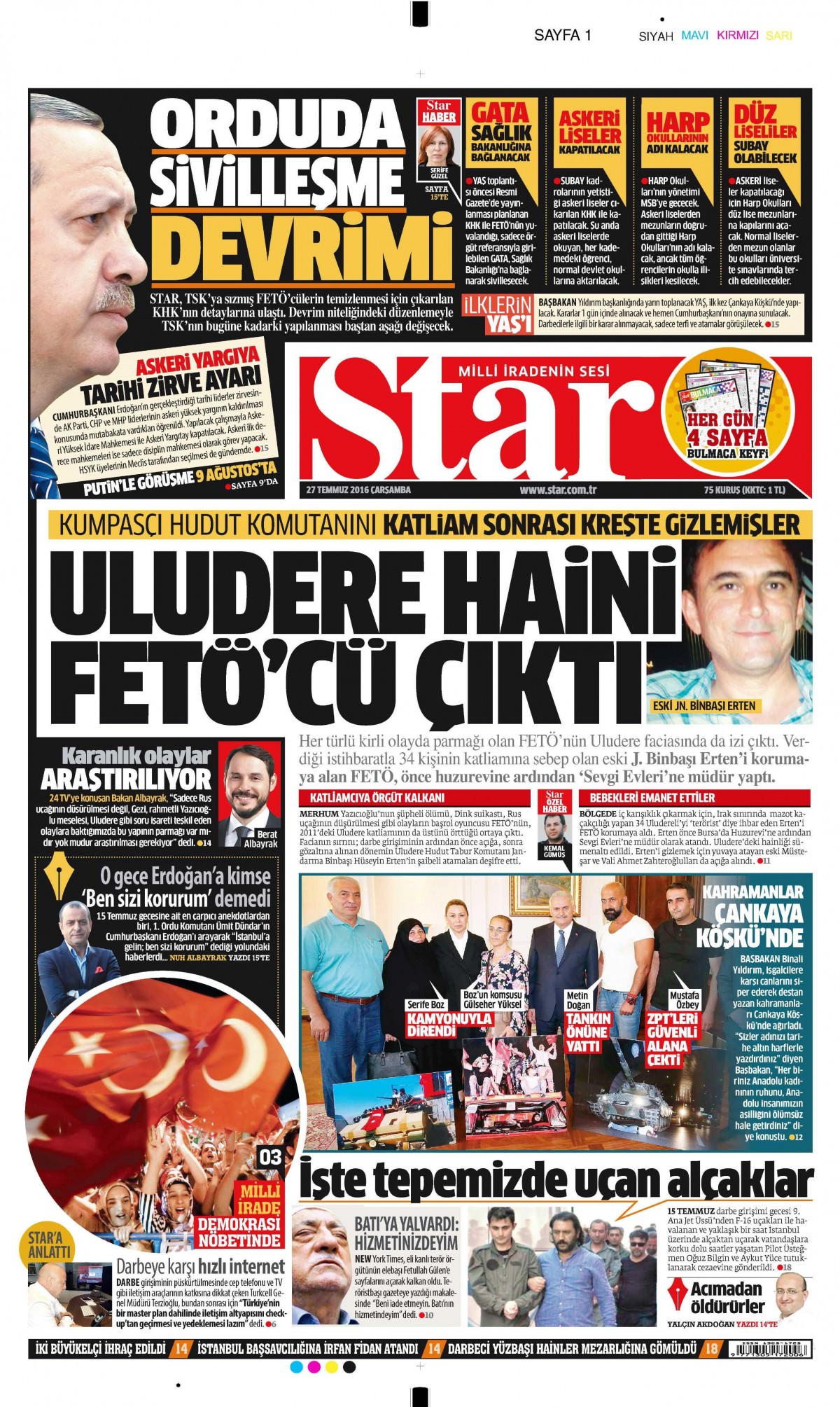 27 Temmuz 2016 gazete manşetleri - 812