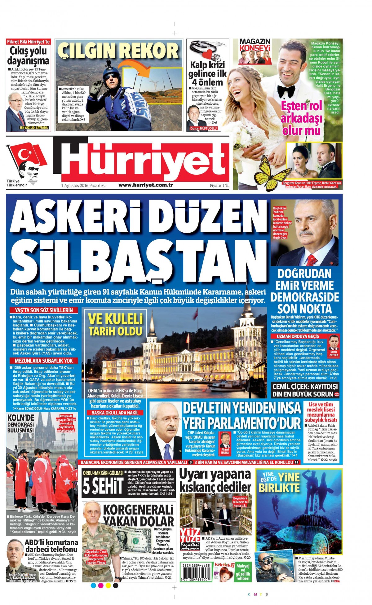 1 Ağustos 2016 gazete manşetleri - 576