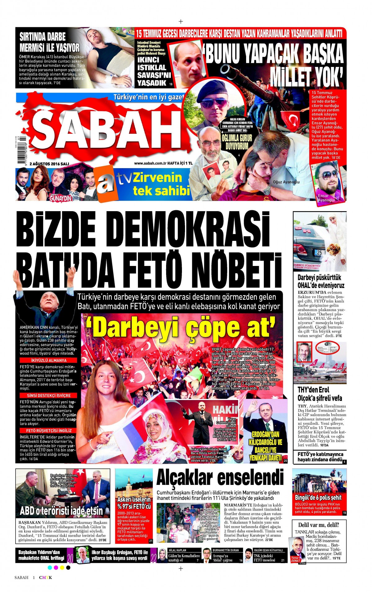 2 Ağustos 2016 gazete manşetleri - 570