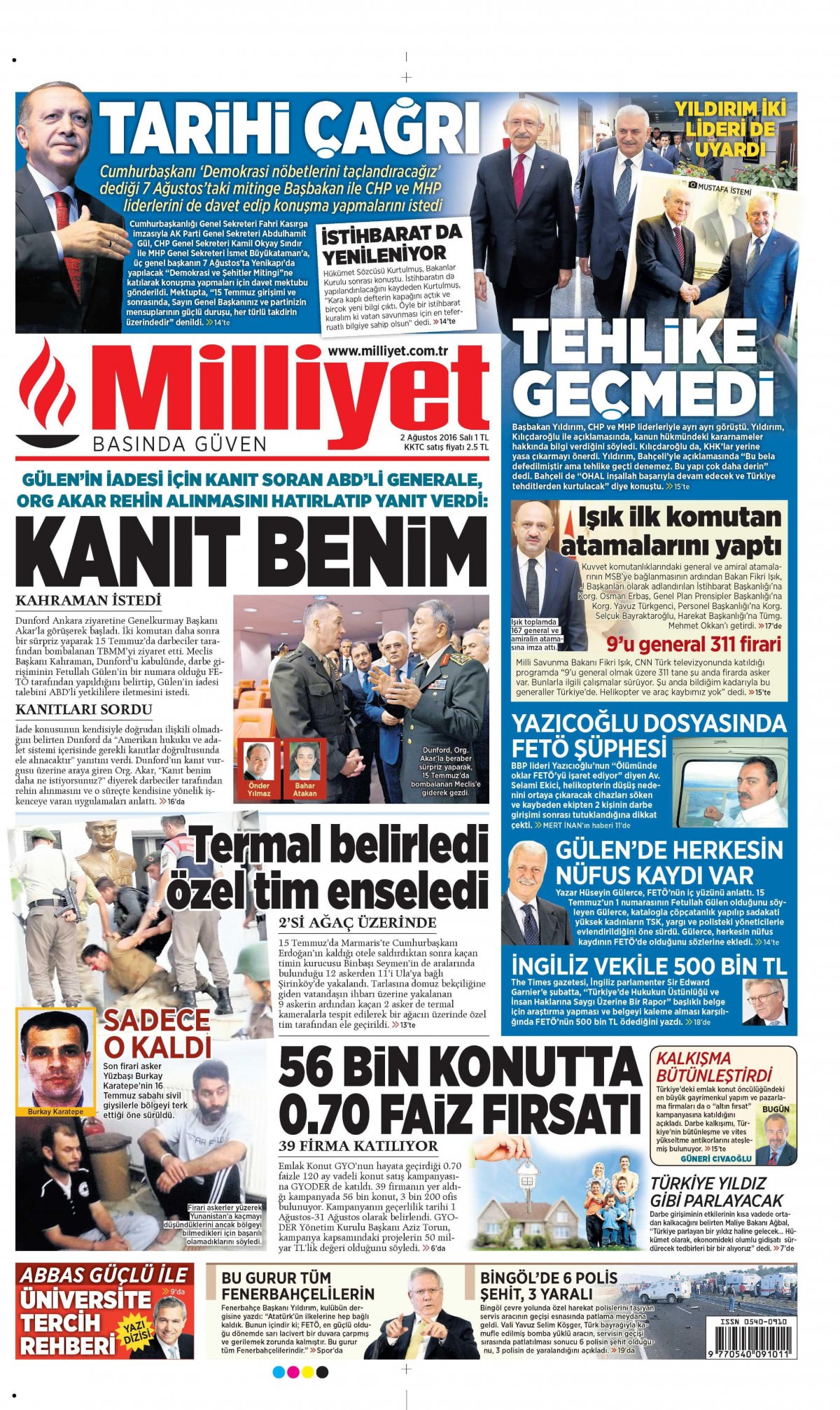 2 Ağustos 2016 gazete manşetleri - 546