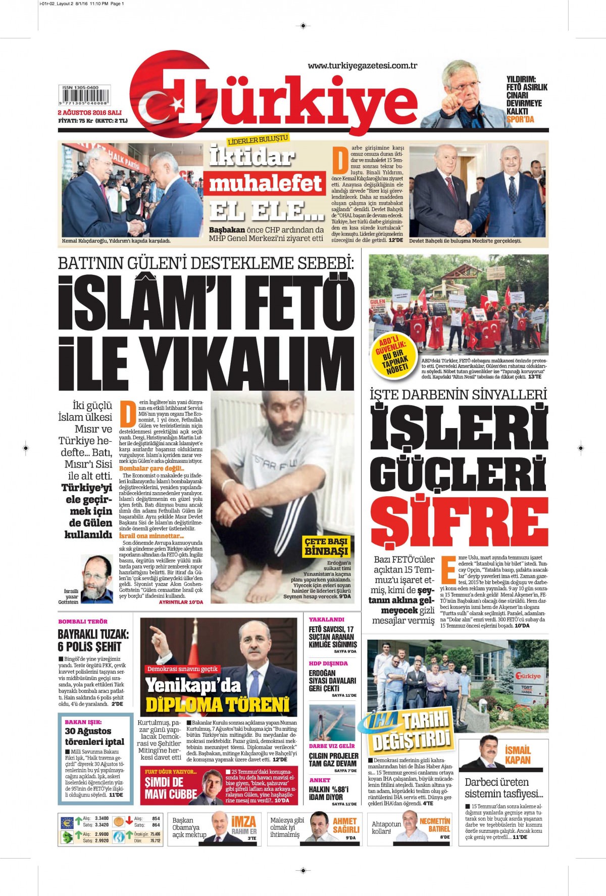 2 Ağustos 2016 gazete manşetleri - 869