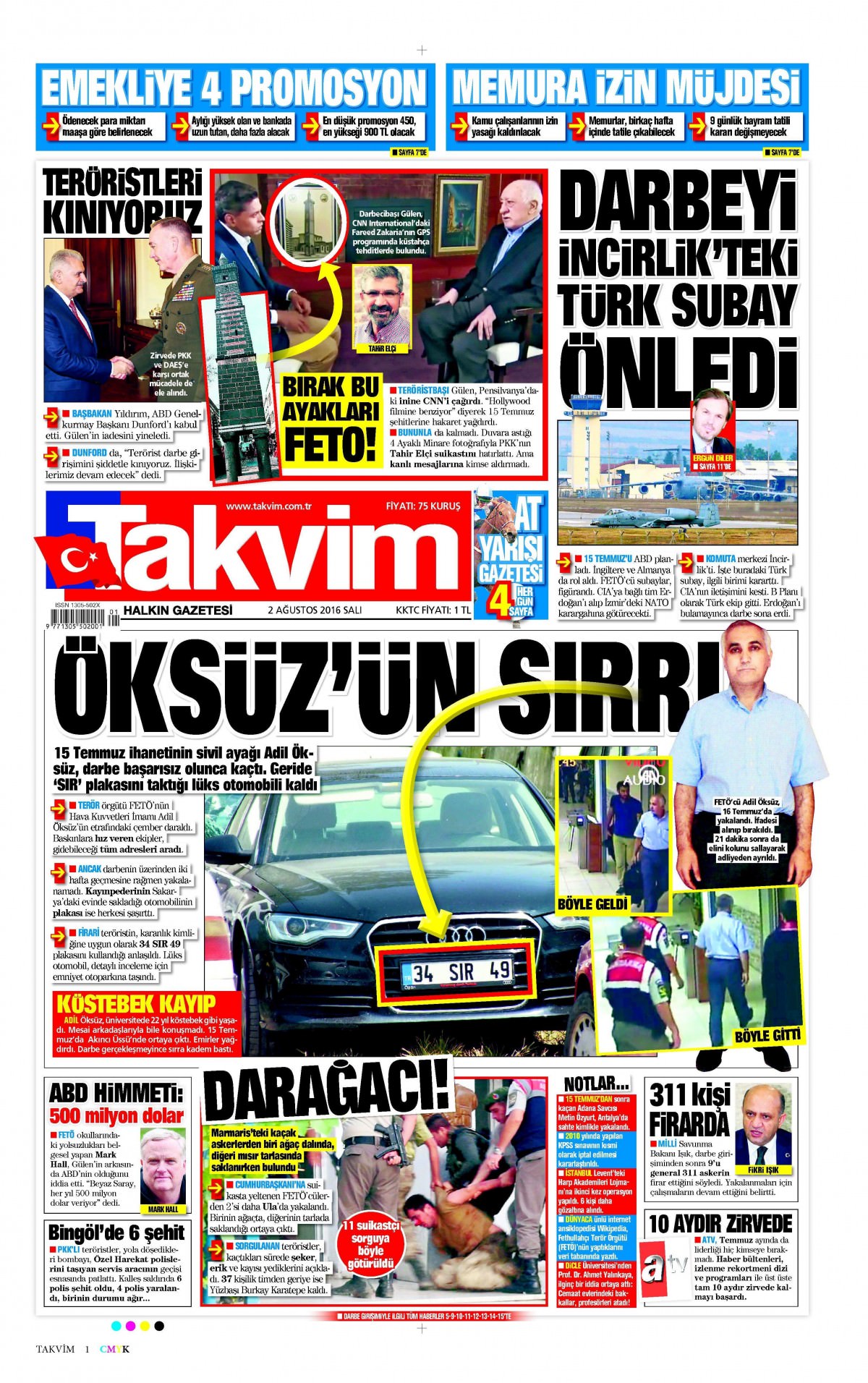 2 Ağustos 2016 gazete manşetleri - 695